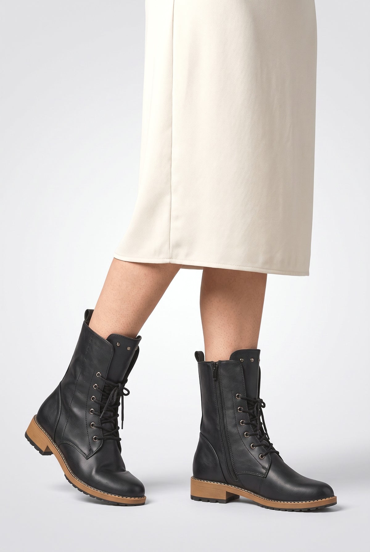 Lace Women's Boots, worn, shown to scale