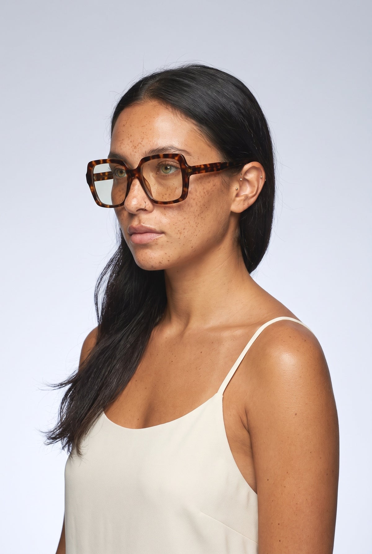 Oversized Sunglasses Women, worn, shown to scale