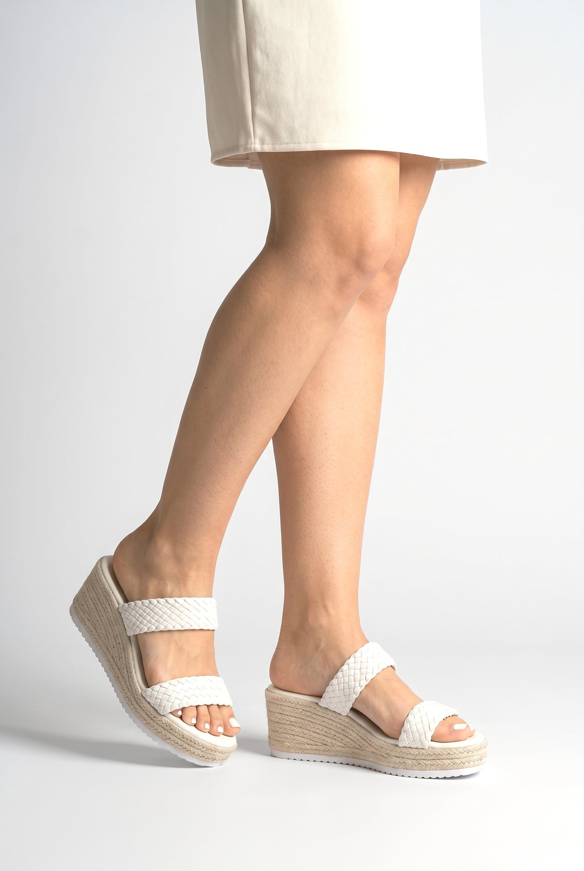 Platform Sandals, worn, shown to scale