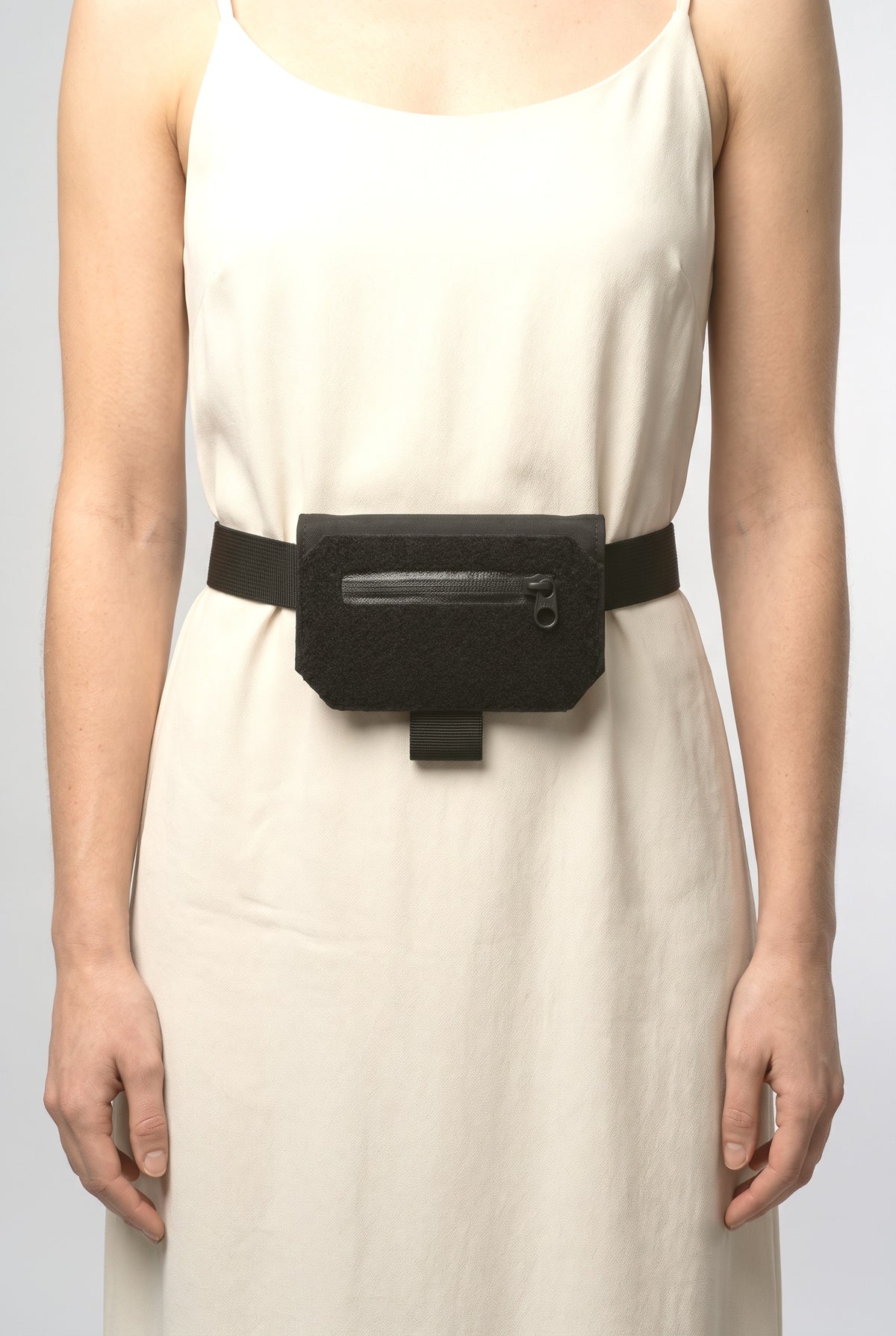 Black Leather Belt Women, worn, shown to scale