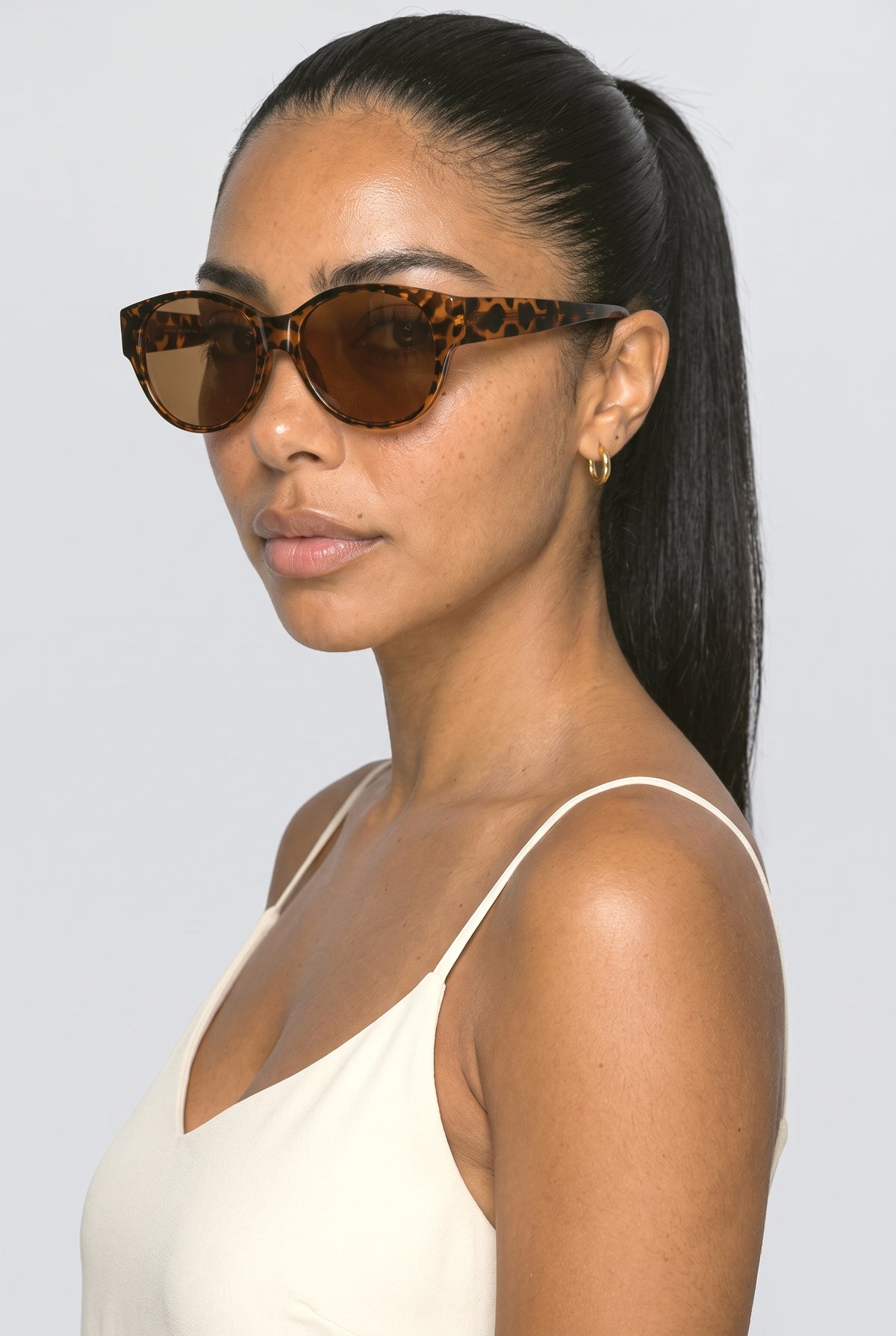 Oversized Sunglasses, worn, shown to scale