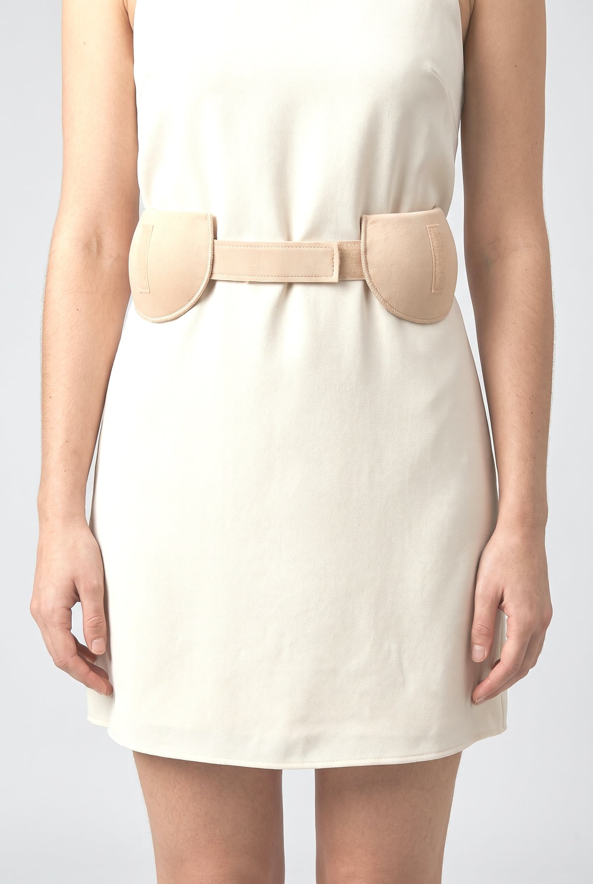 Leather Belt Women, worn, shown to scale