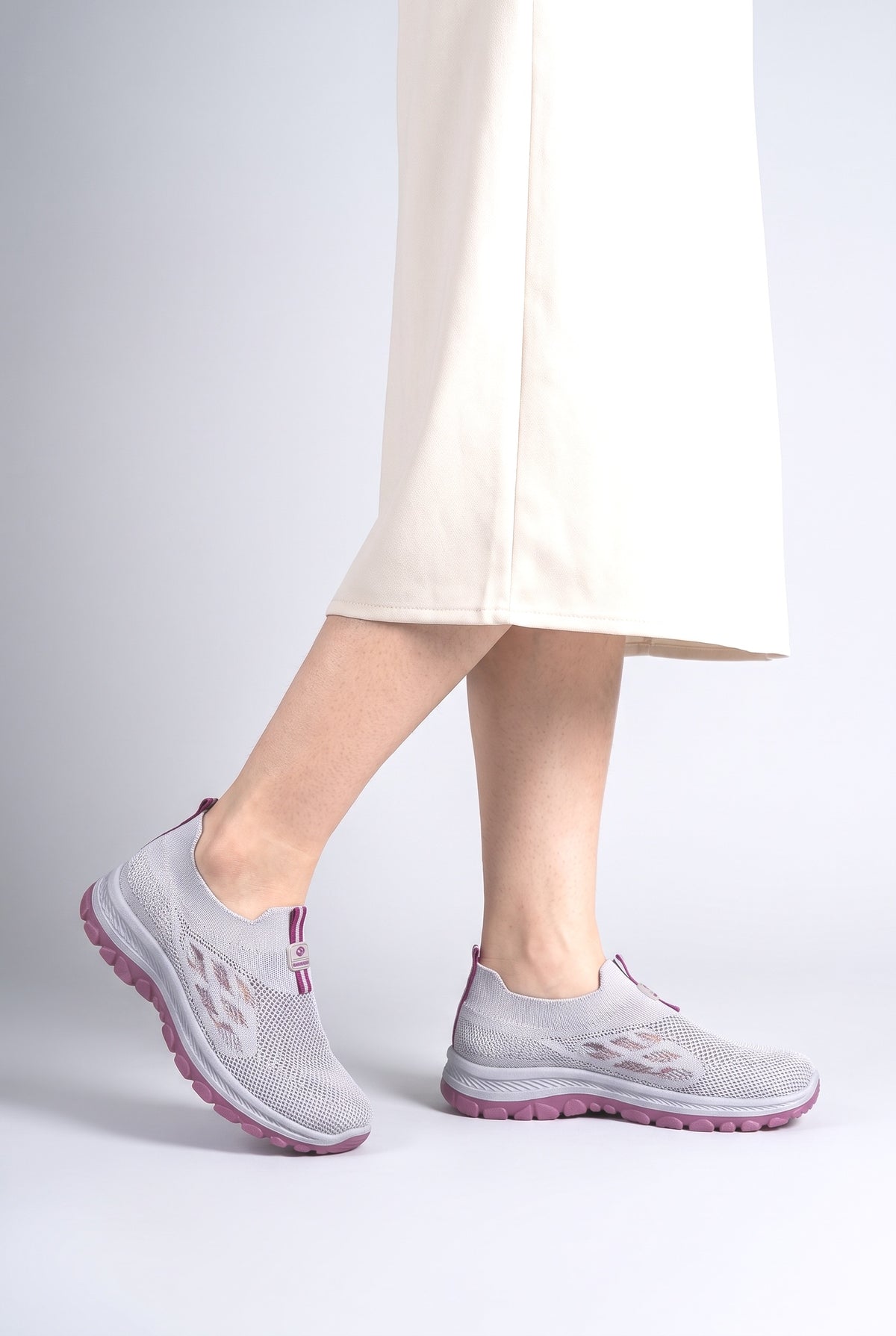 Knit Chunky Sneakers, worn, shown to scale