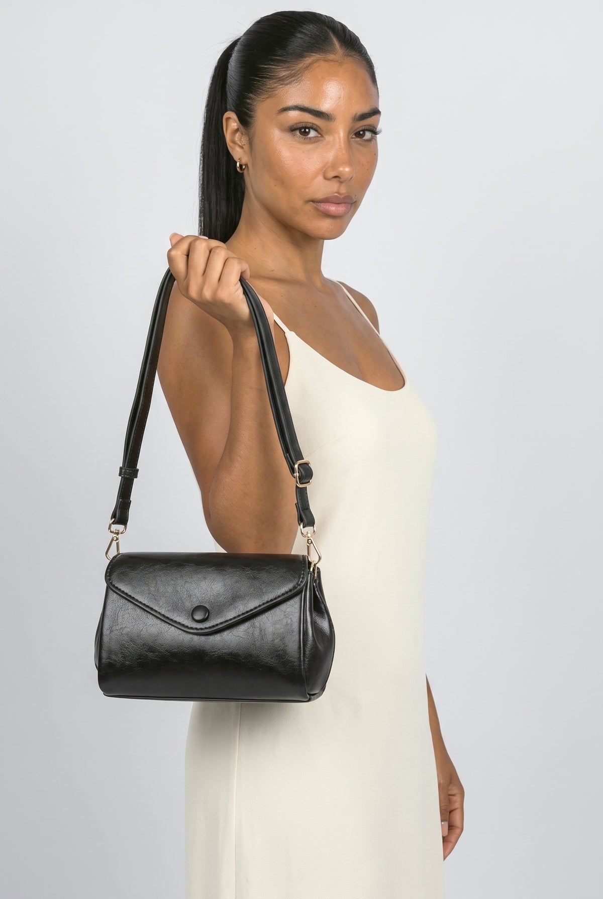 Crossbody Bag, worn, shown to scale