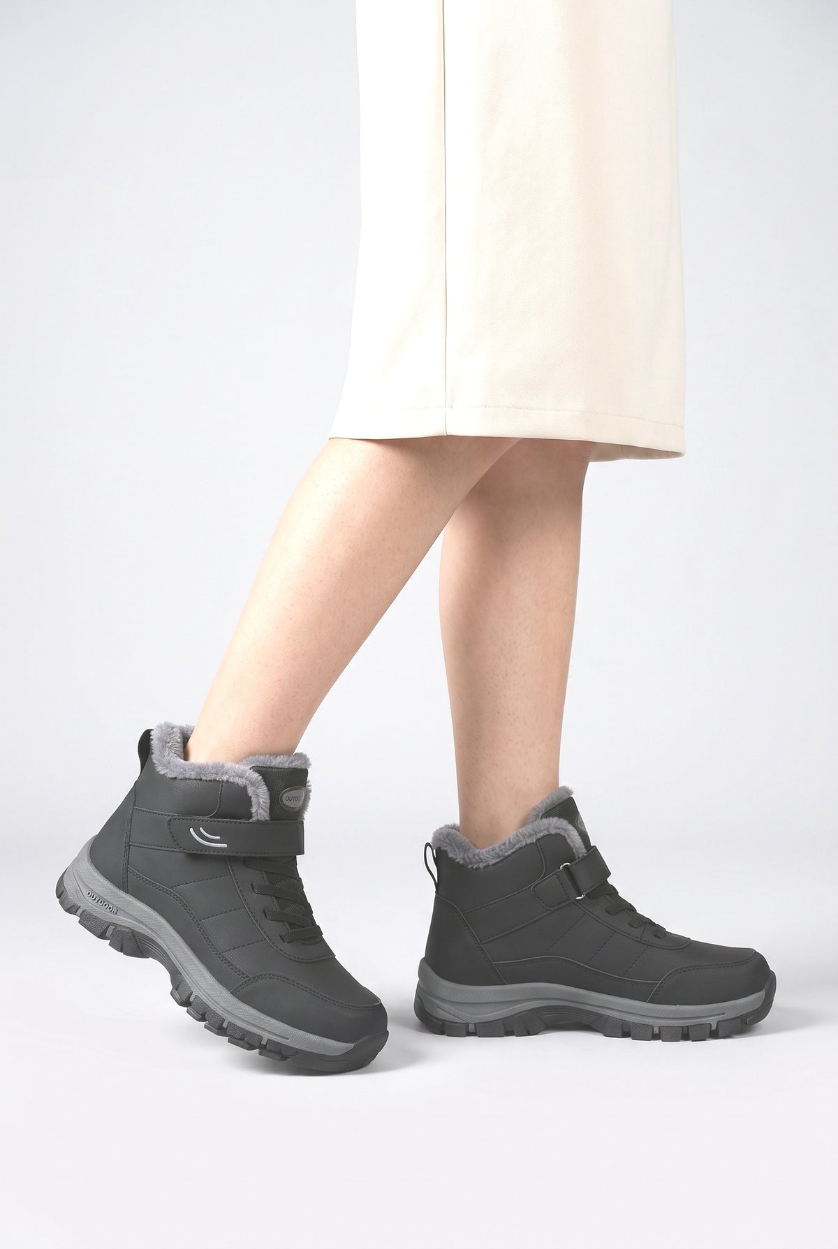 Women's Boots, worn, shown to scale