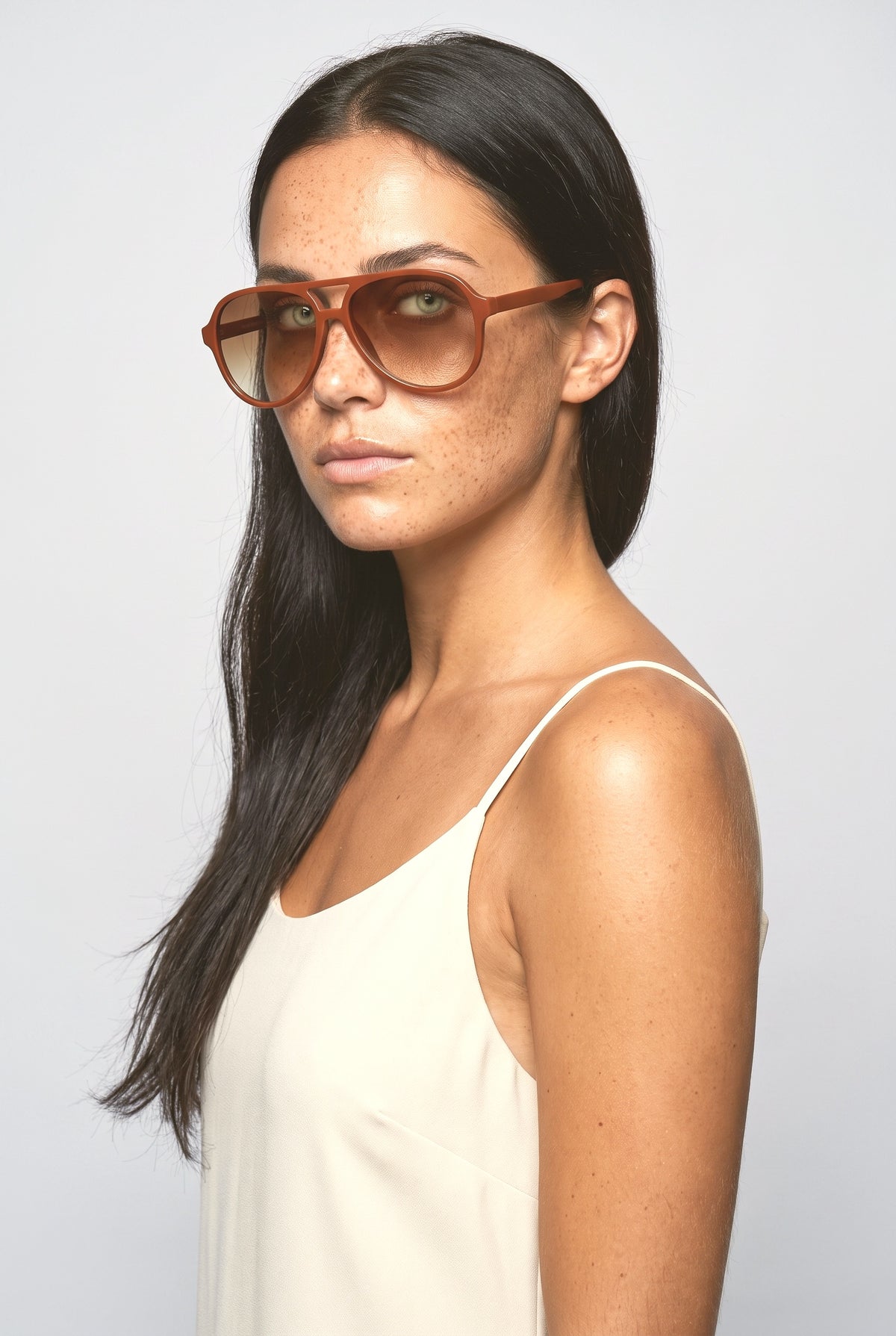 Oversized Sunglasses, worn, shown to scale