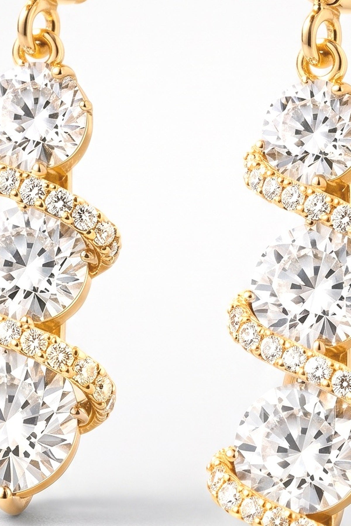 Gold Asymmetric Drop Earrings, fabric detail