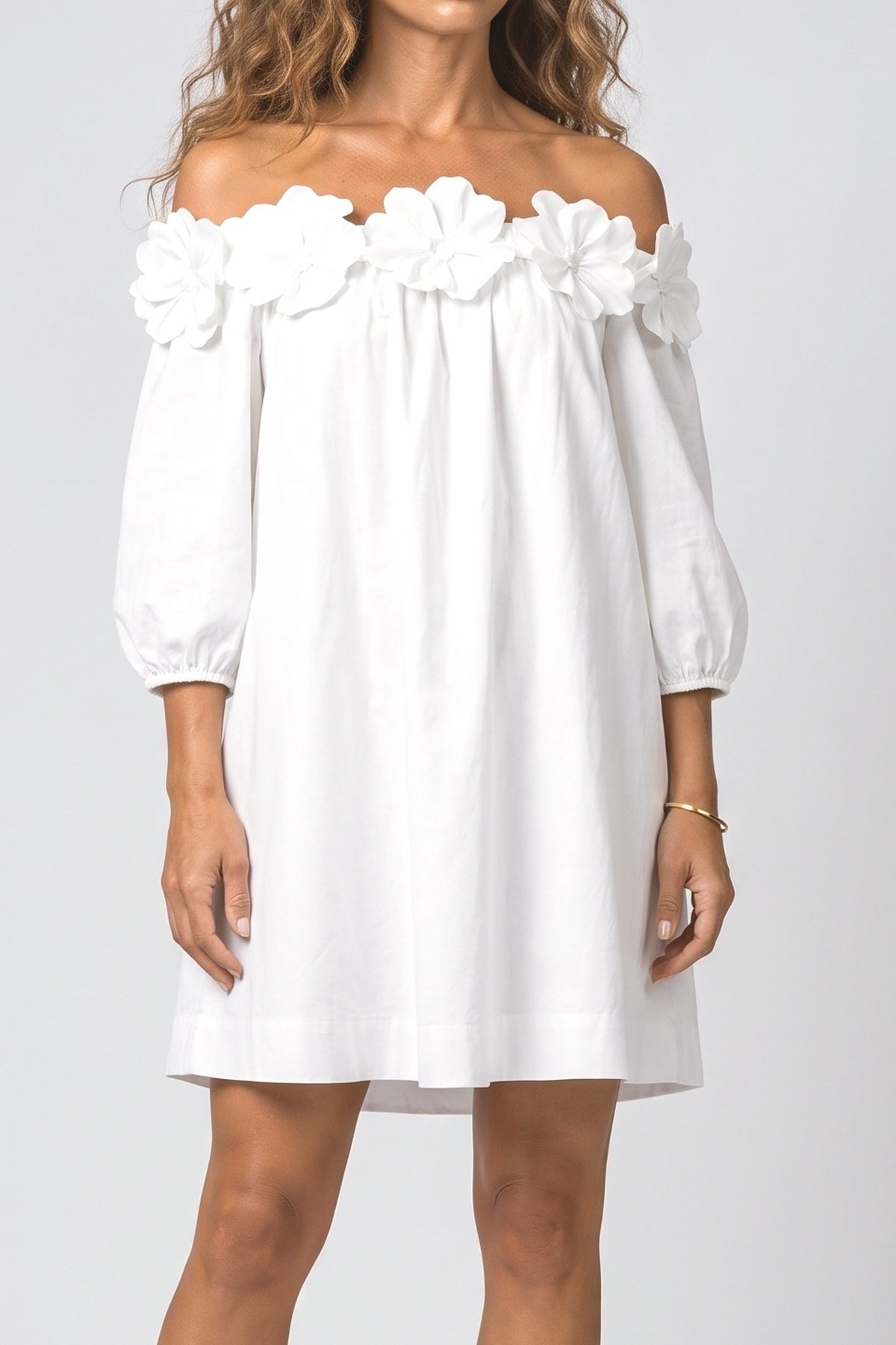 Off-Shoulder Mini Dress, fabric detail