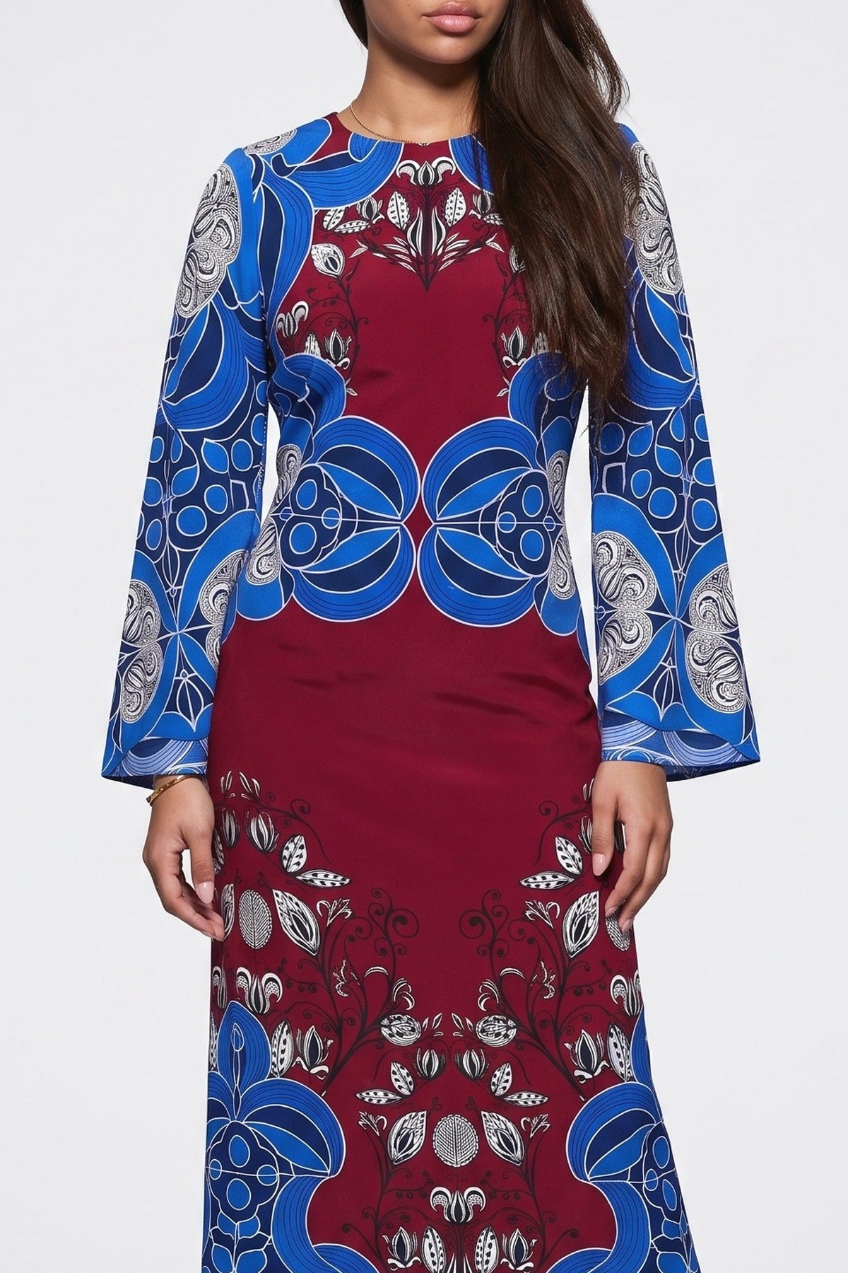 Multicolor Midi Dress, fabric detail