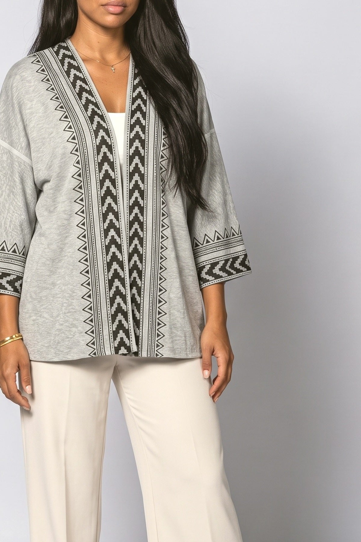 Geometric Knit Cardigan, fabric detail