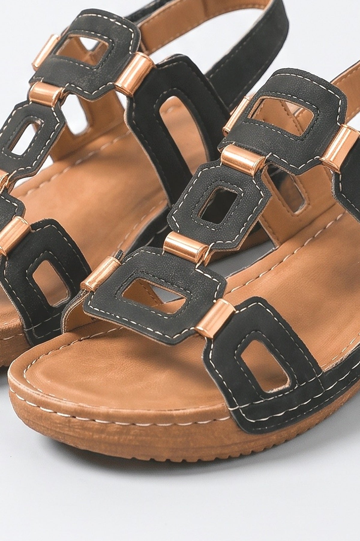 Cutout Platform Sandals, fabric detail