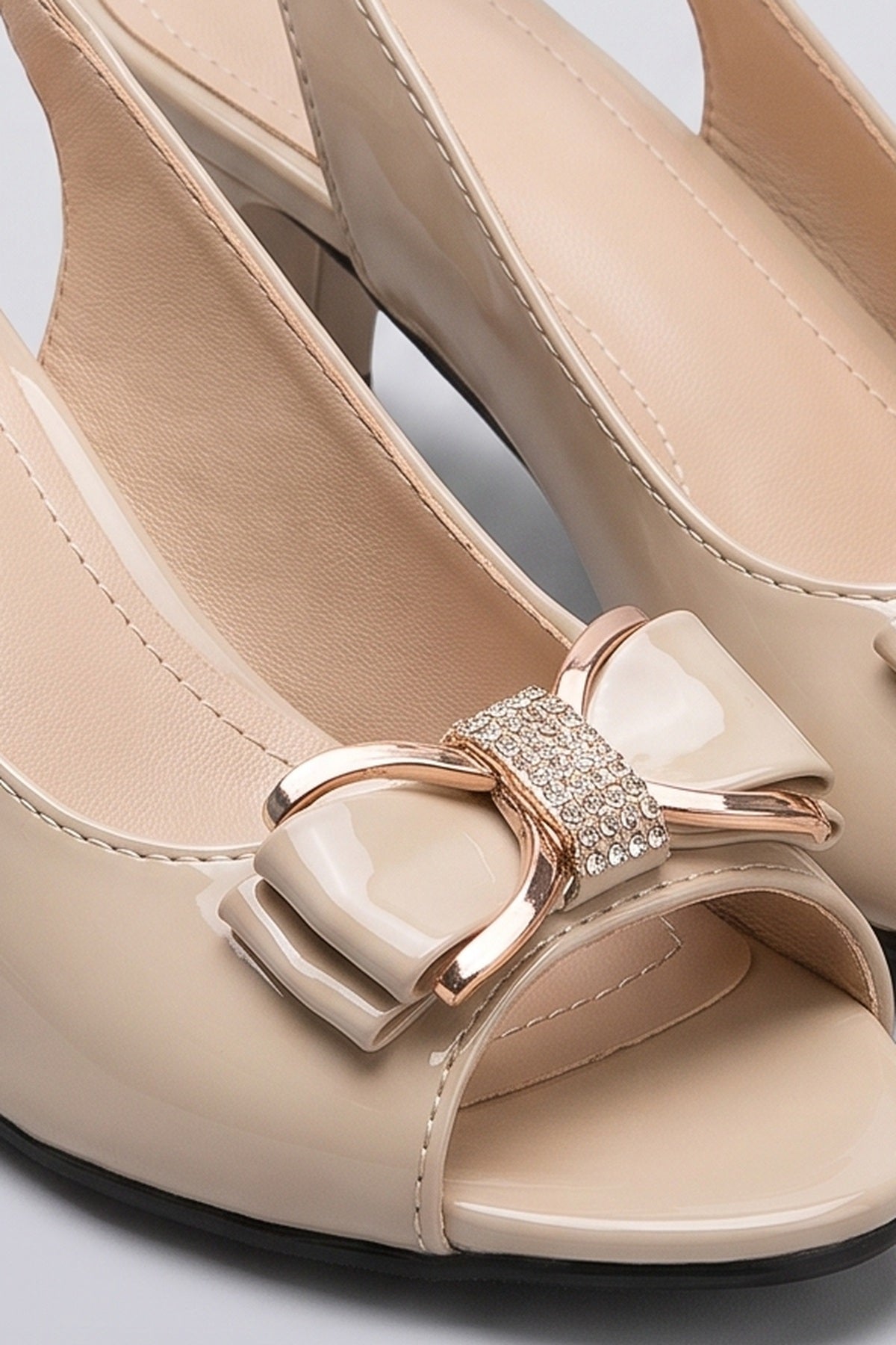 Block Heel Pumps, fabric detail
