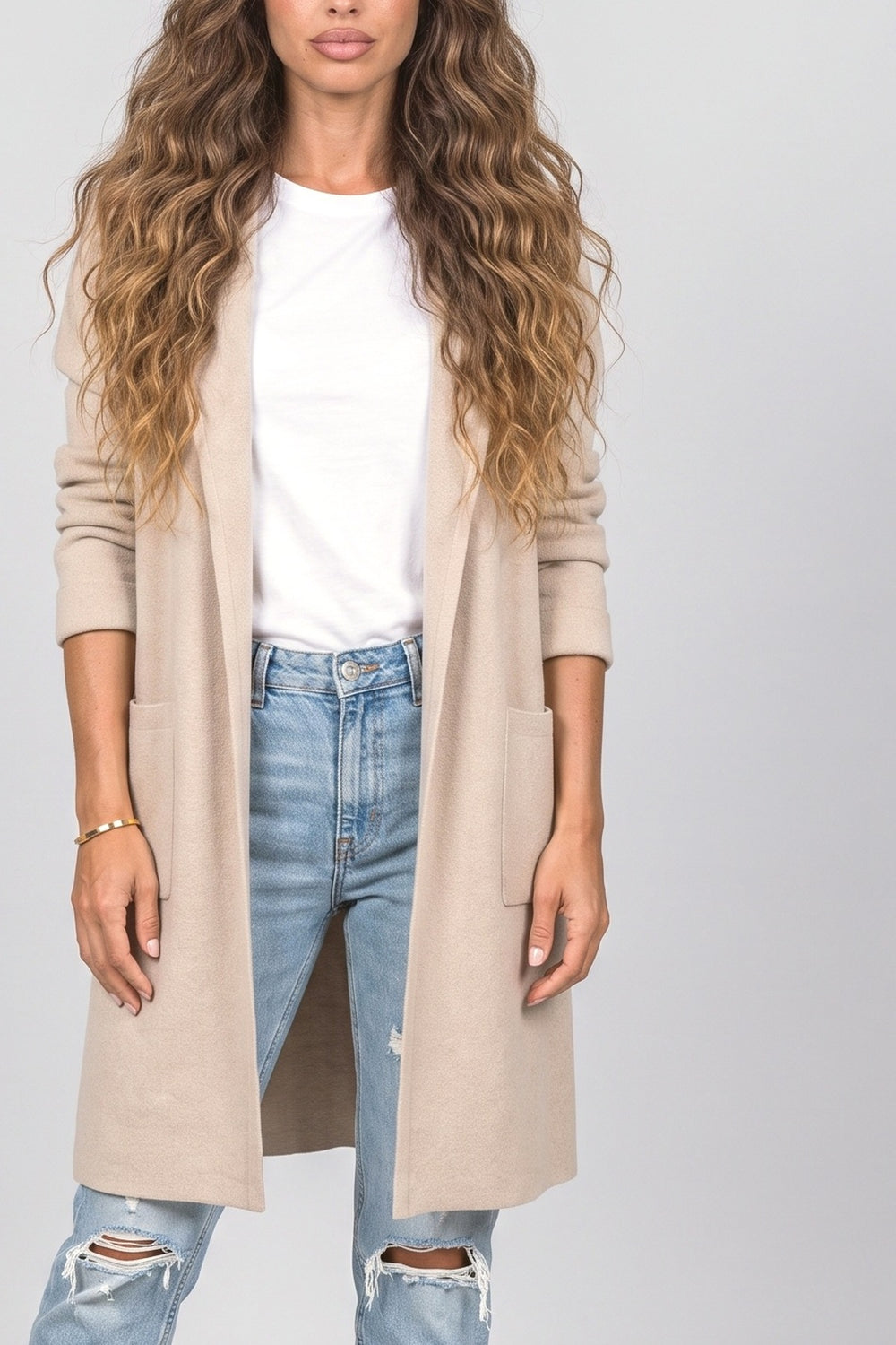 Knit Long Cardigan, fabric detail
