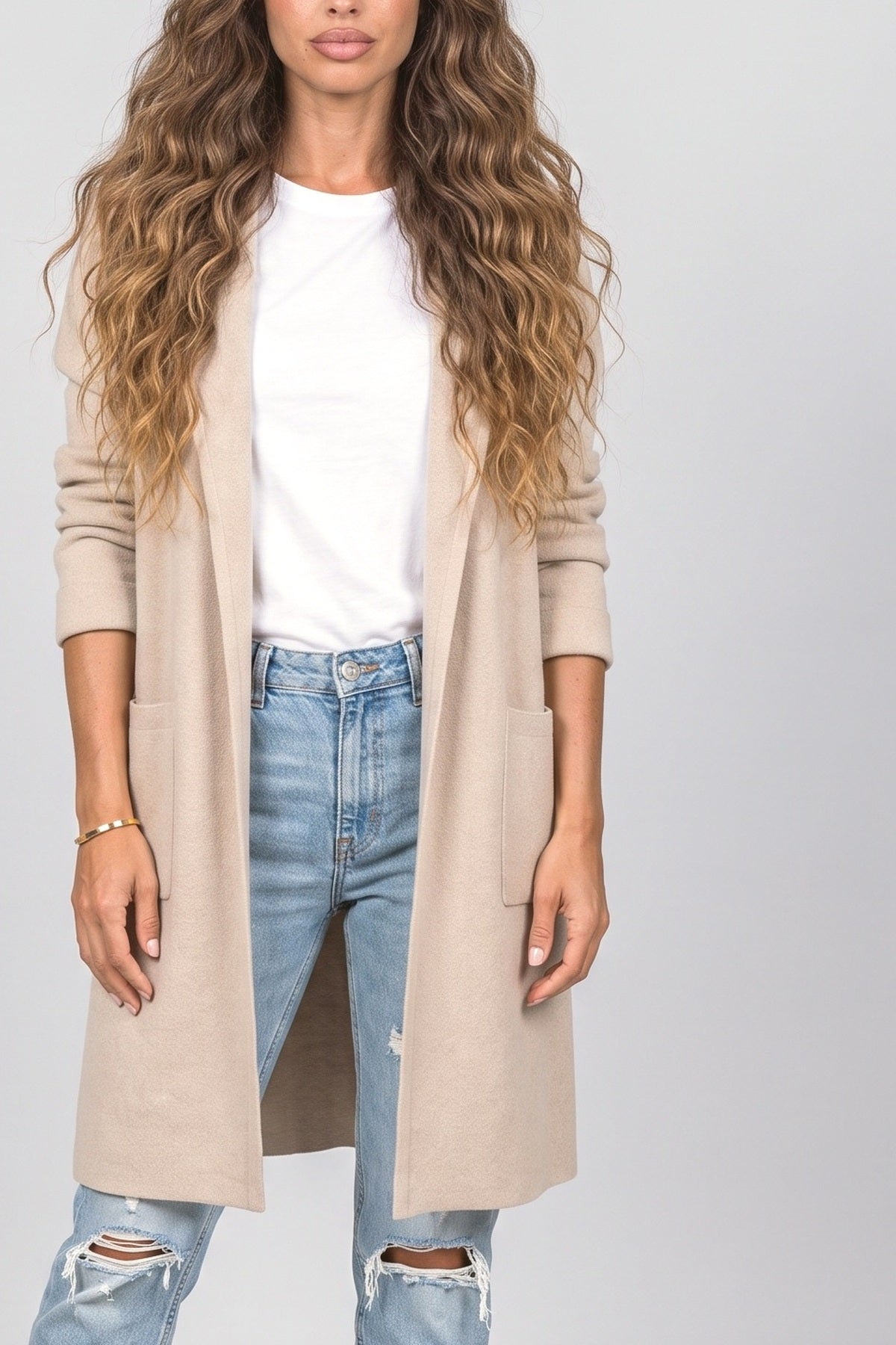 Knit Long Cardigan, fabric detail