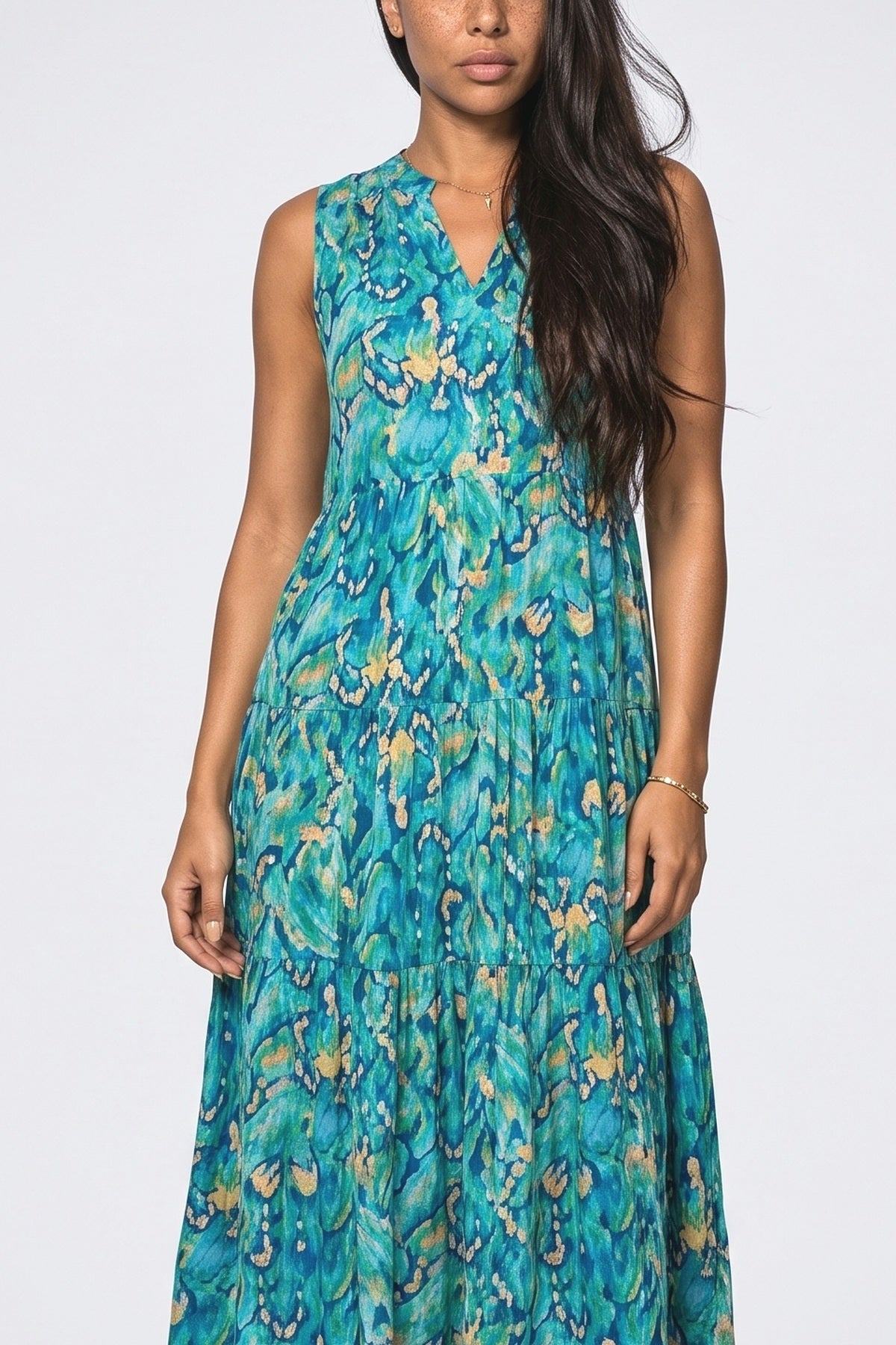 Tiered Midi Dress, fabric detail