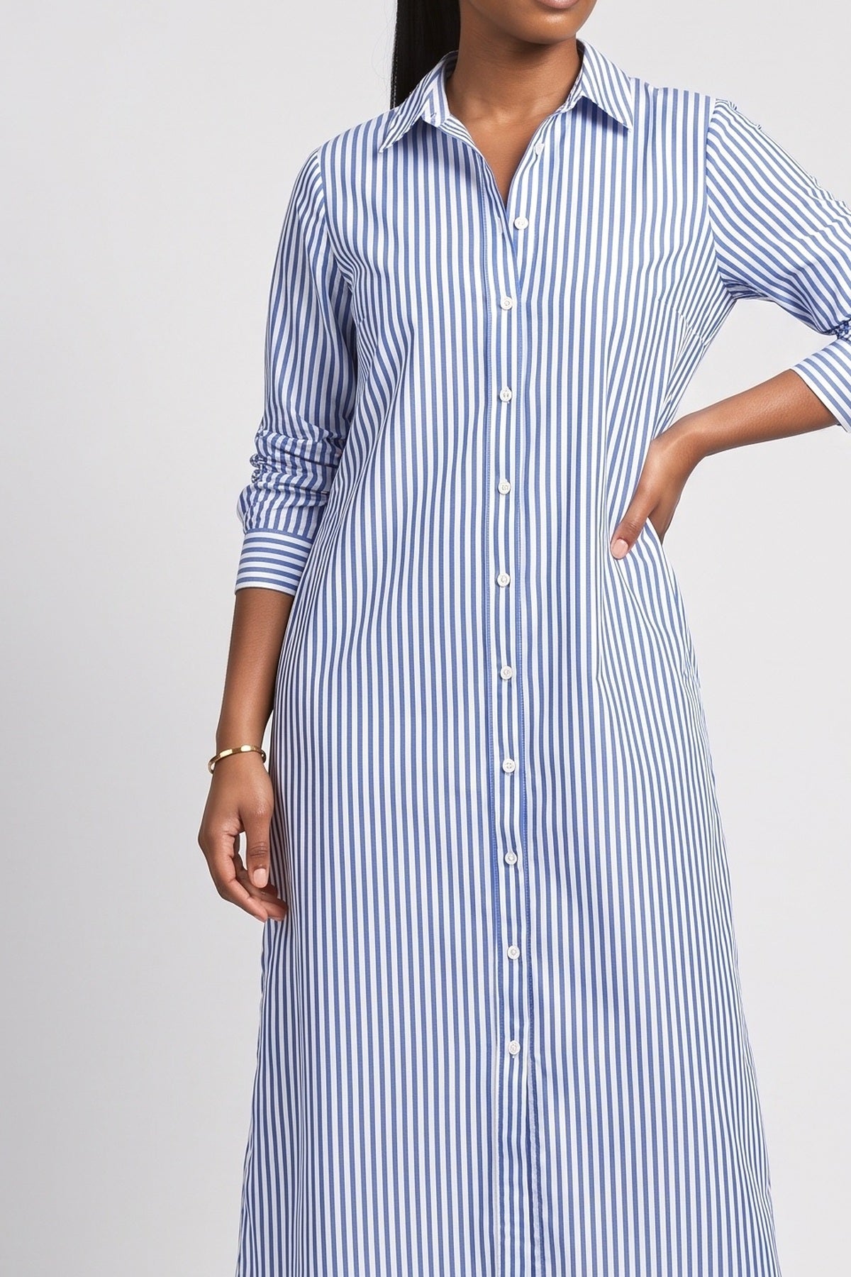 Striped Midi Dress, fabric detail