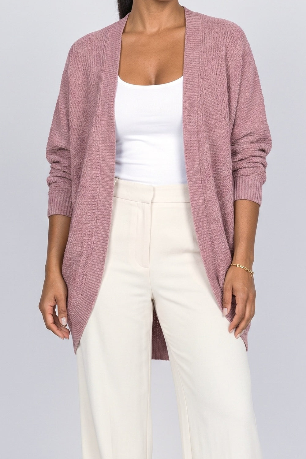 Batwing Sleeve Knit Cardigan, fabric detail