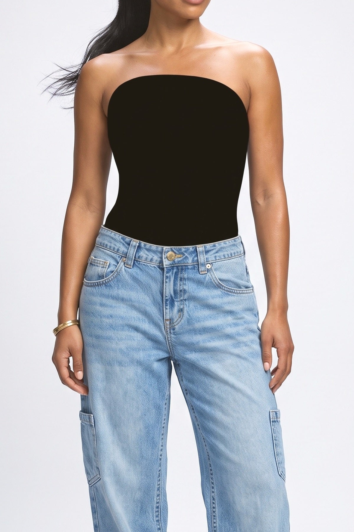 Blue Women's Jeans, fabric detail