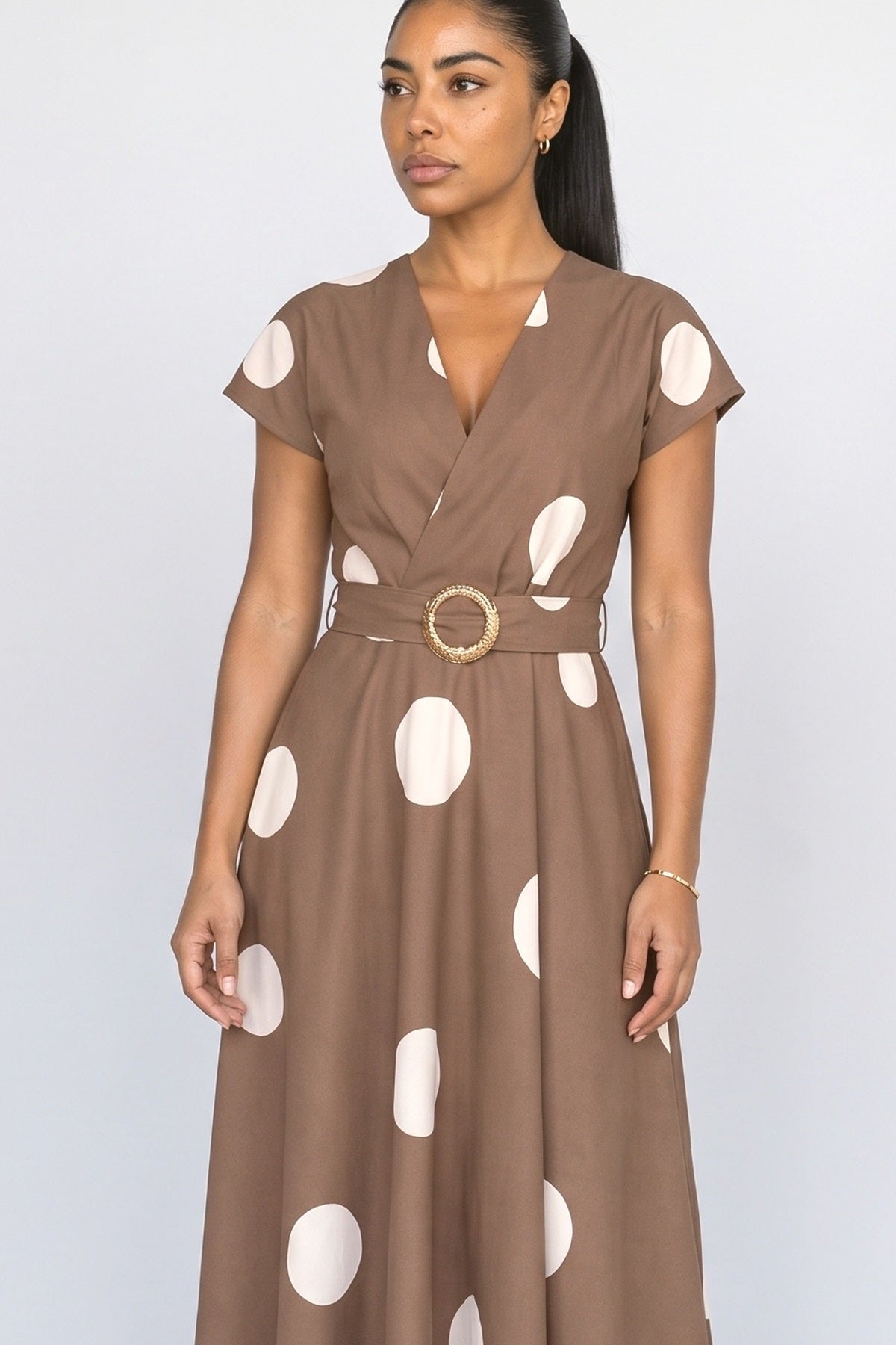 Polka Dot Midi Dress, fabric detail