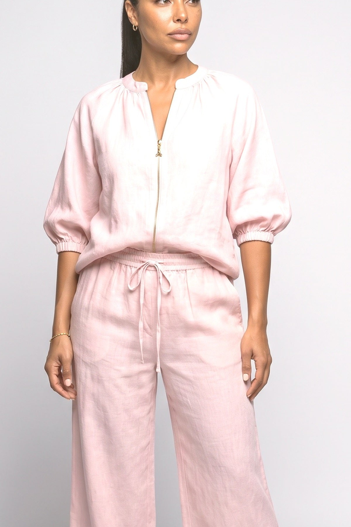 Puff Sleeve Two Piece Outfit, fabric detail