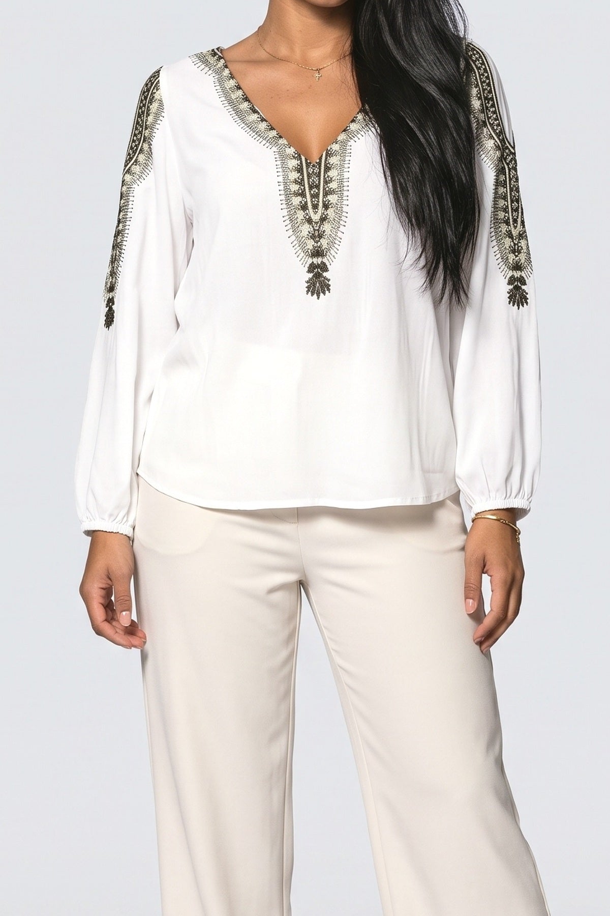 V-Neck Blouse, fabric detail