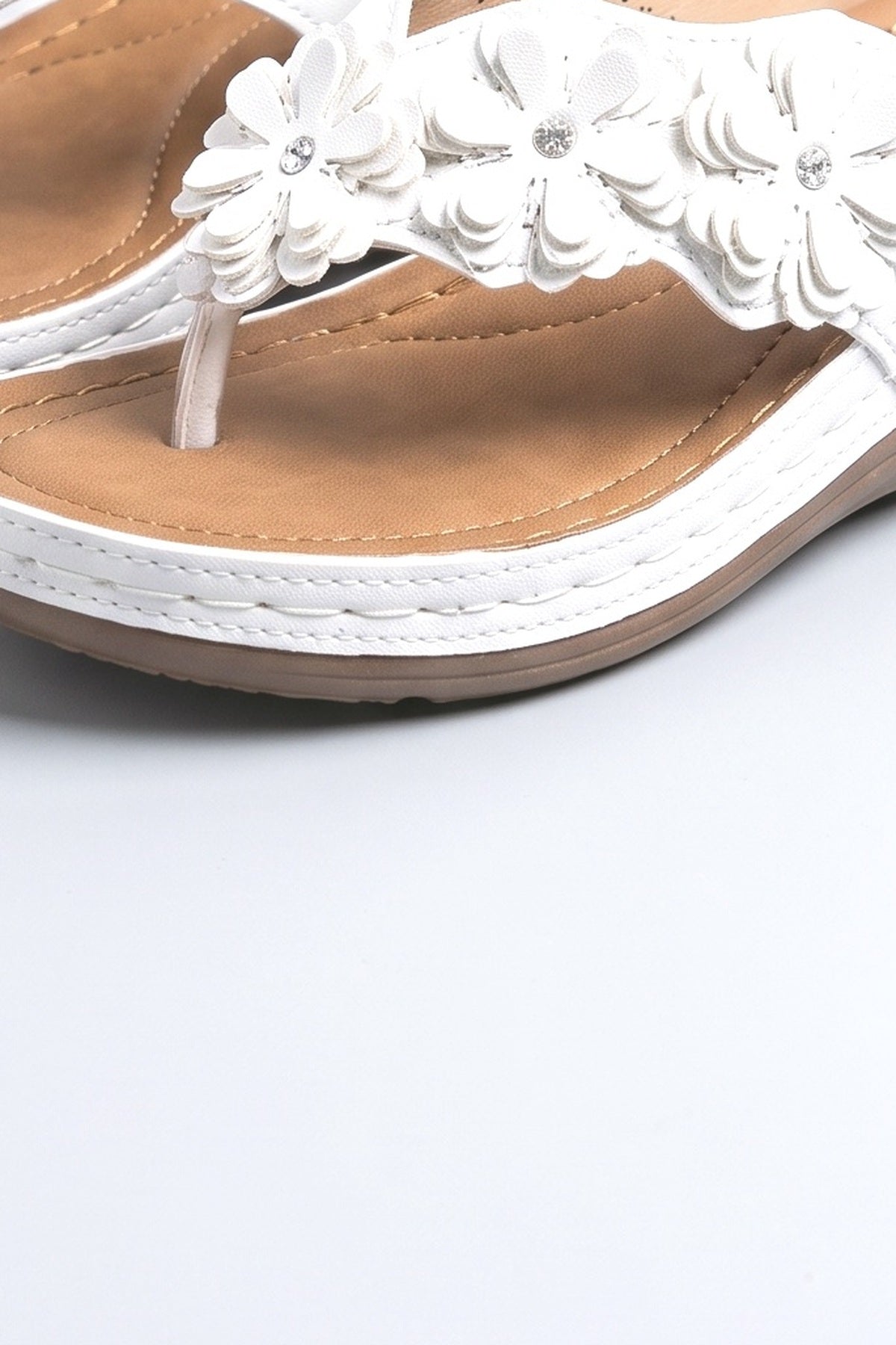 Floral Platform Sandals, fabric detail