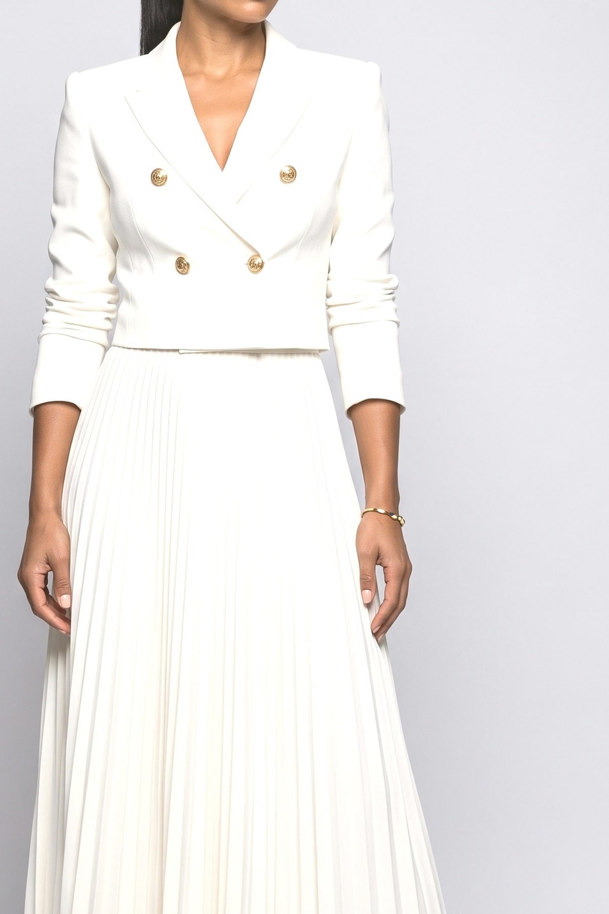 Pleated Matching Set Women, fabric detail