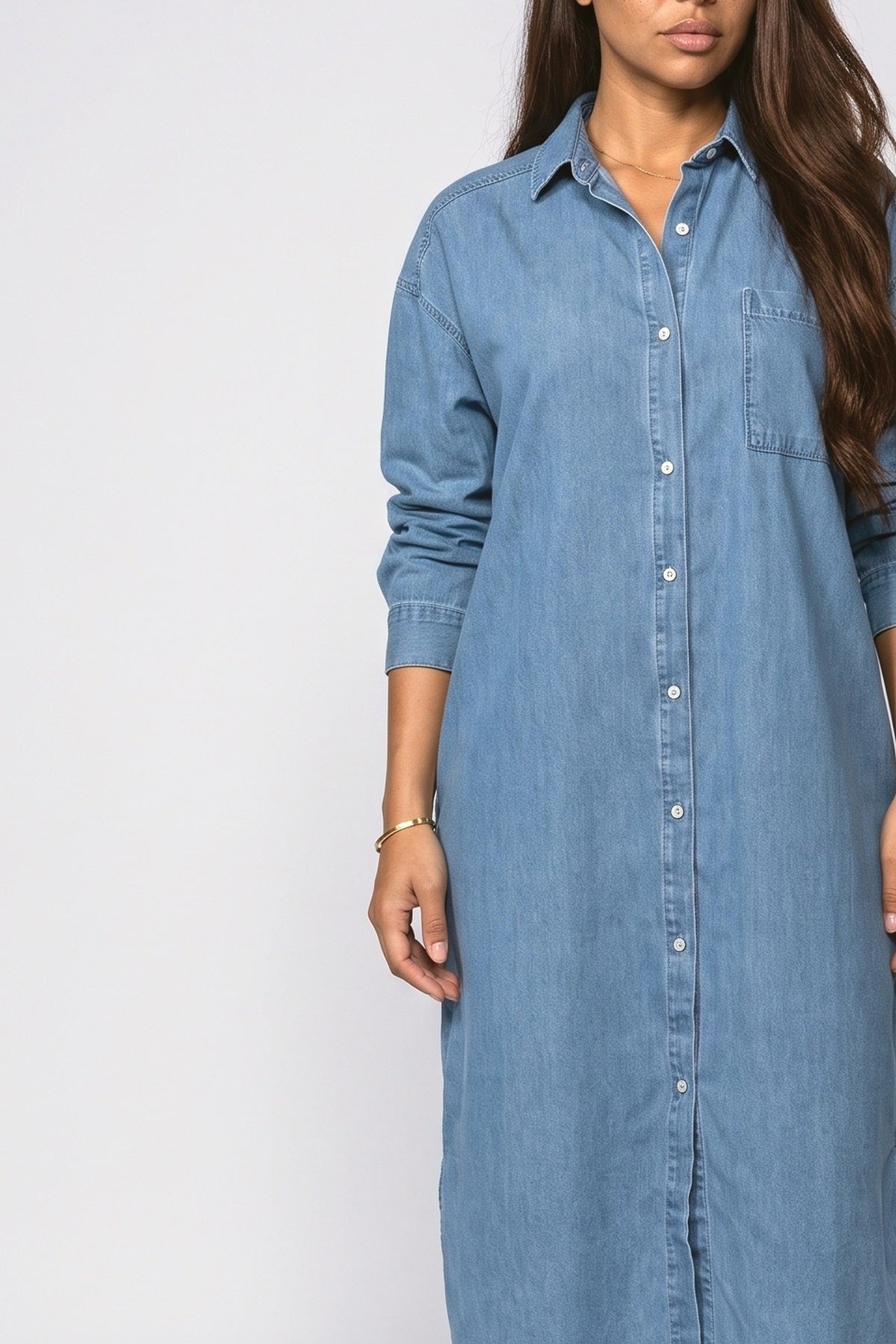 Denim Relaxed Summer Dress, fabric detail