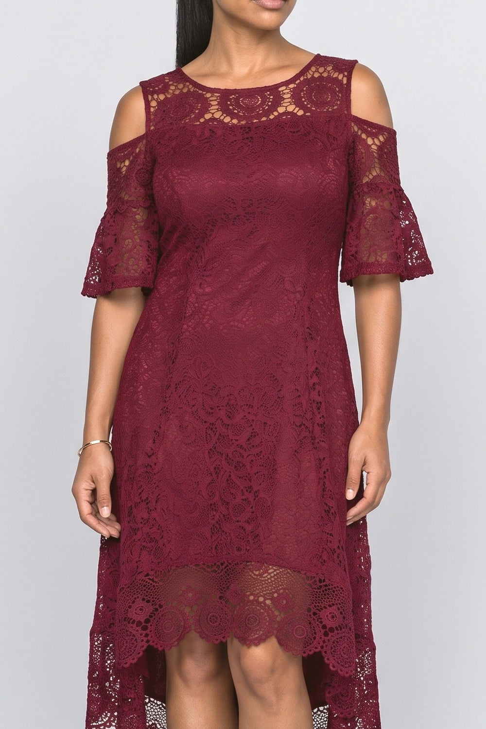 Lace Off-Shoulder Midi Dress, fabric detail