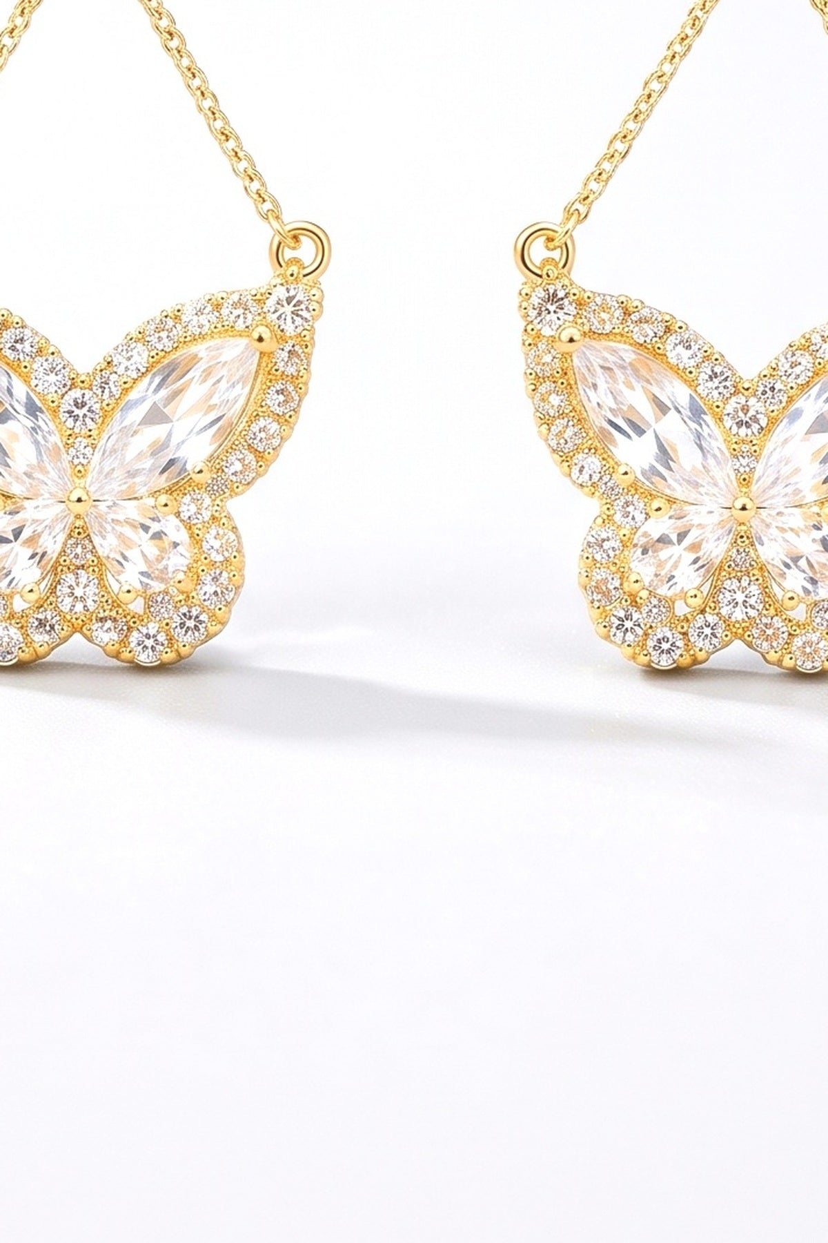 Gold Drop Earrings, fabric detail