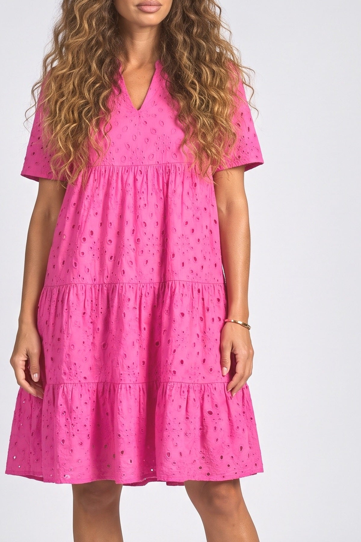V-Neck Flowy Summer Dress, fabric detail
