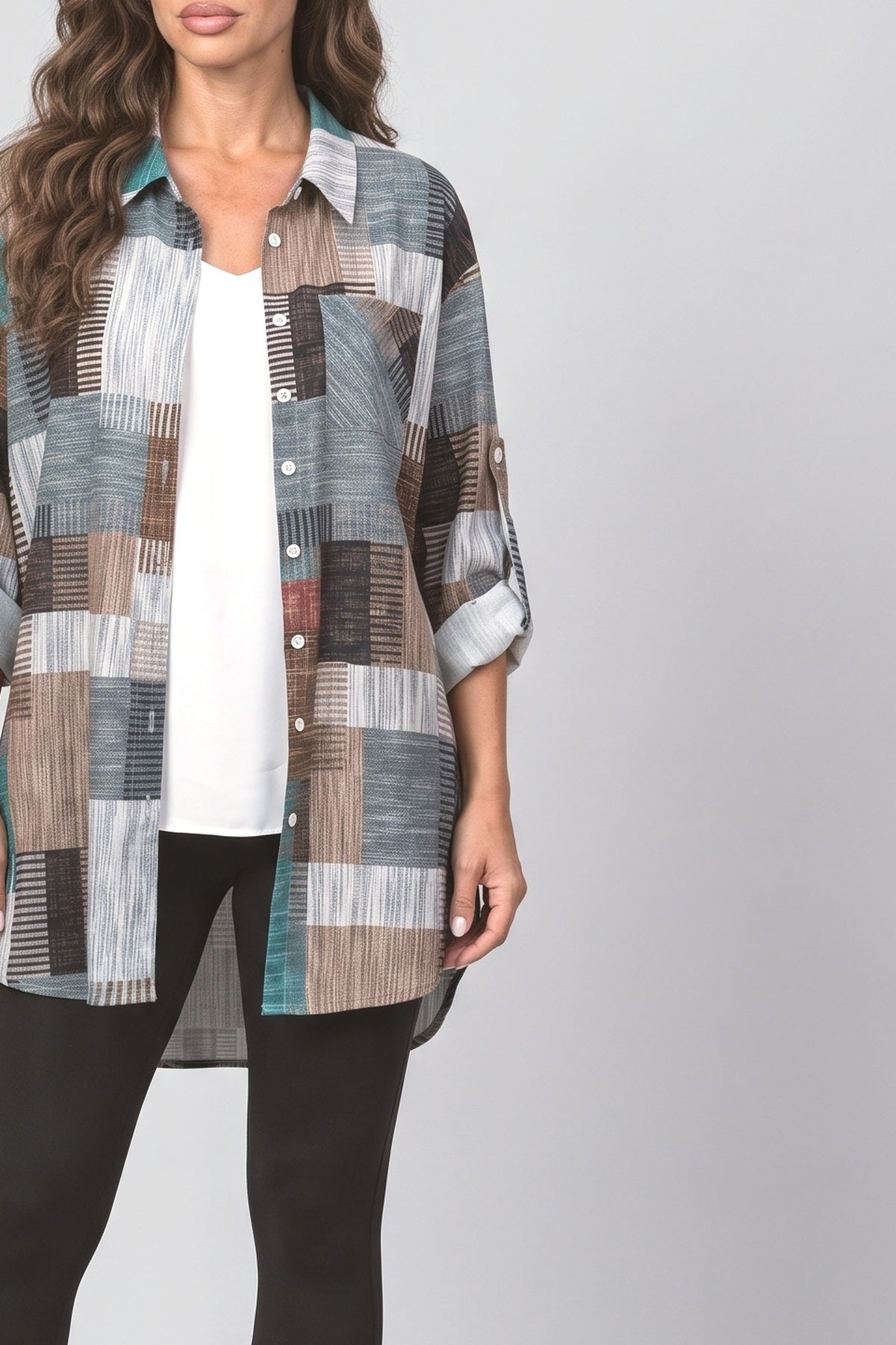 Plaid Denim Jacket, fabric detail