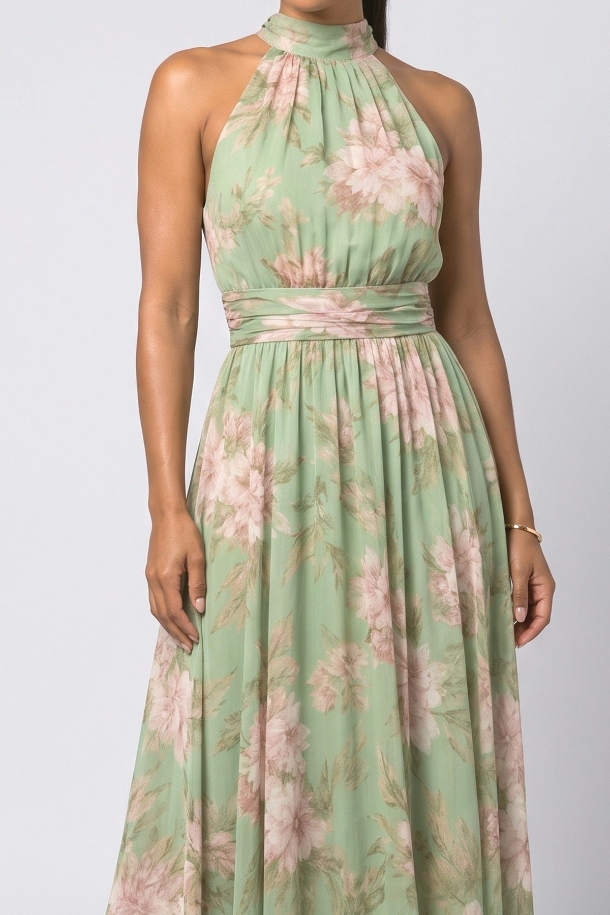 Floral Flowy Maxi Dress, fabric detail
