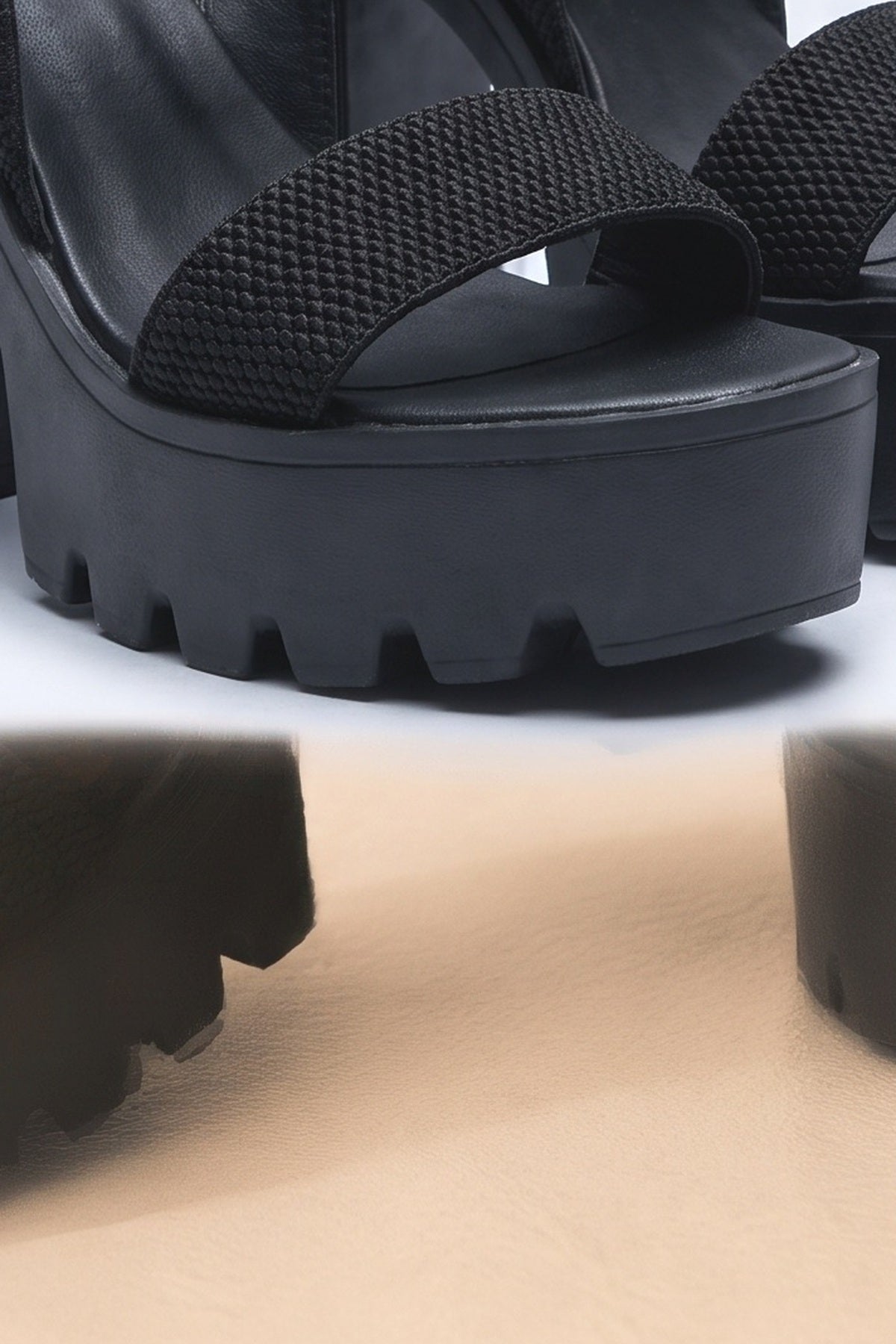 Platform Sandals, fabric detail