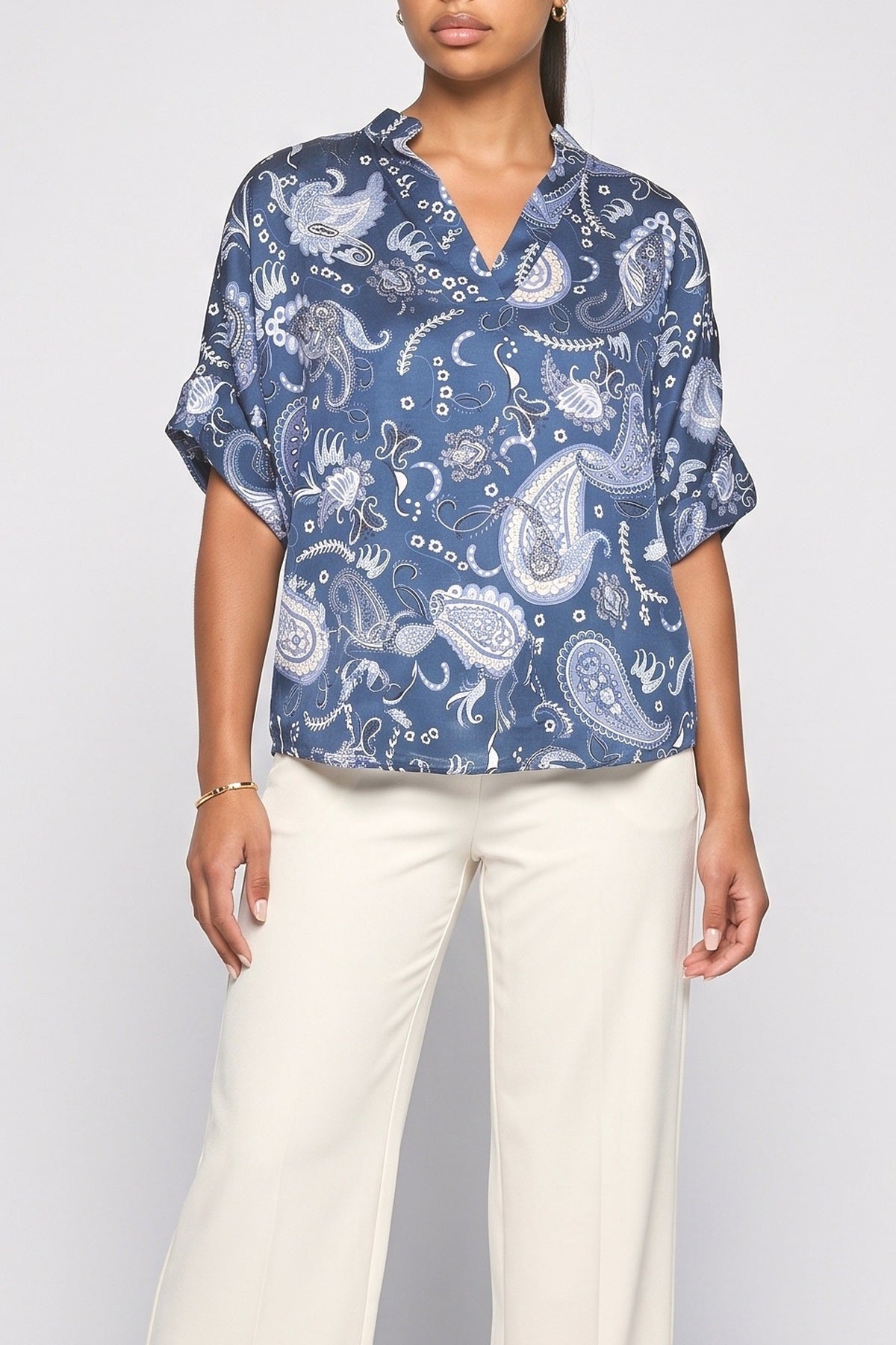 Bohemian Ocean Print Shirt, fabric detail