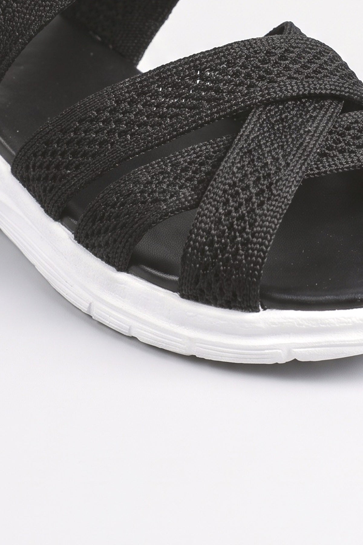 Knit Platform Sandals, fabric detail