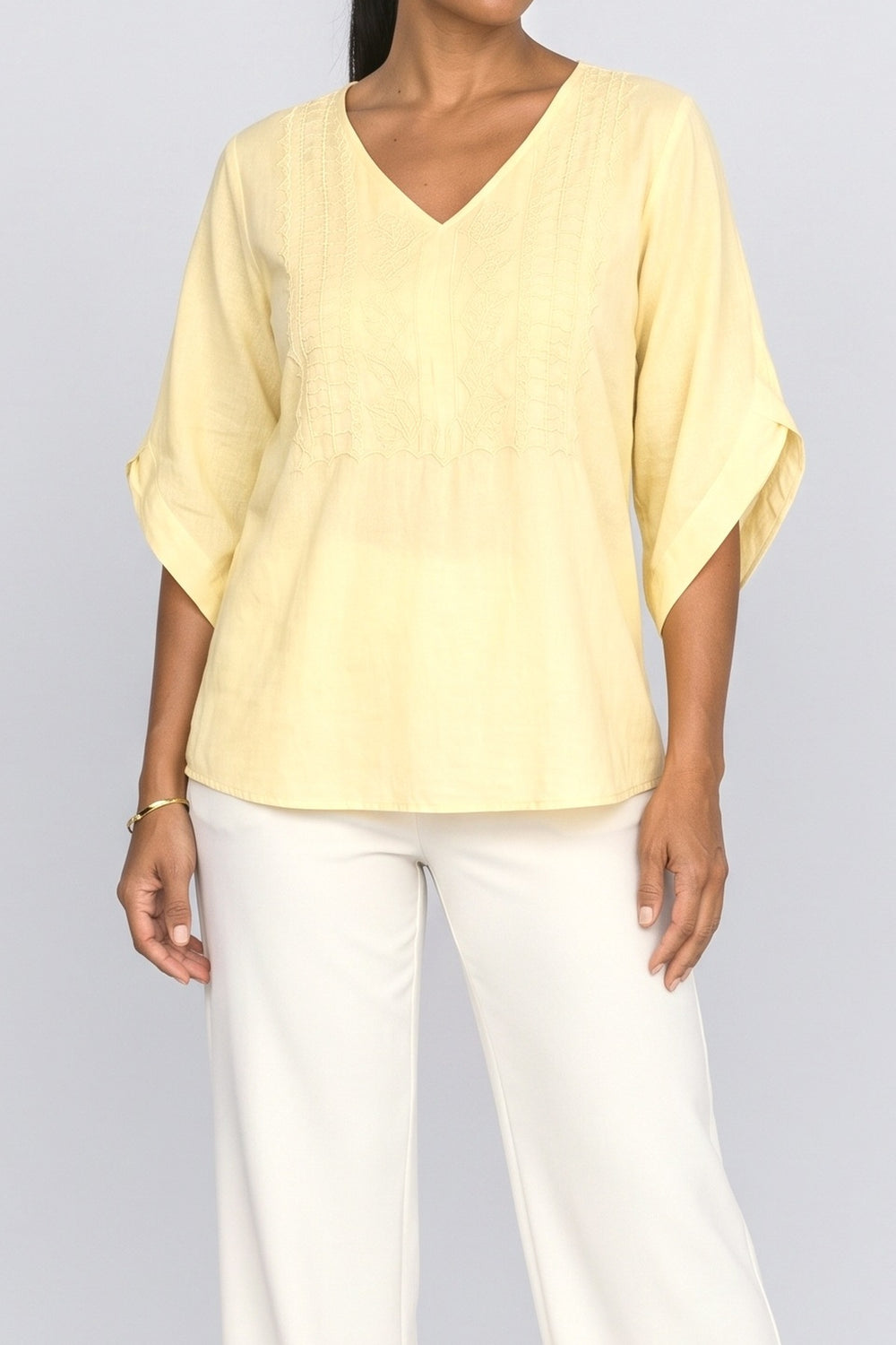 Lace V-Neck Blouse, fabric detail