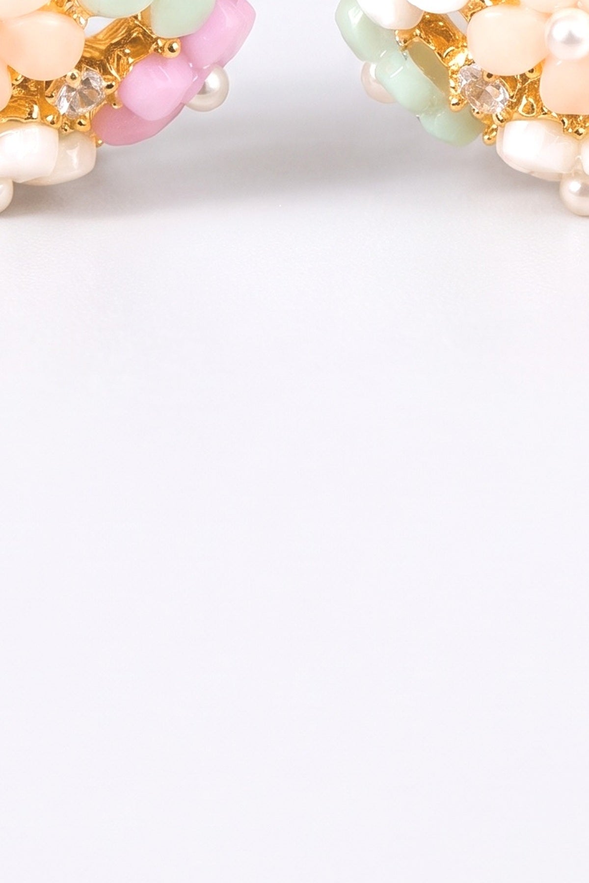 Floral Stud Earrings, fabric detail