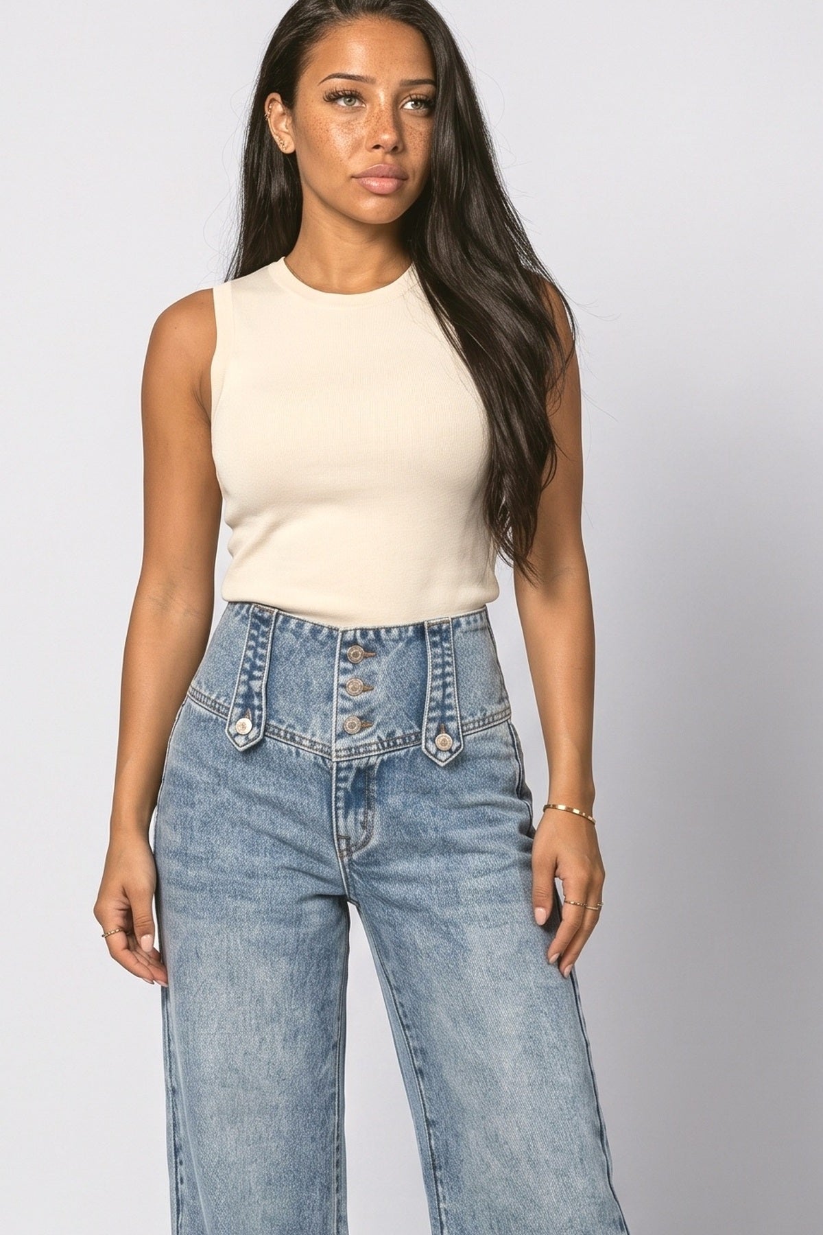 Wide Leg Jeans, fabric detail