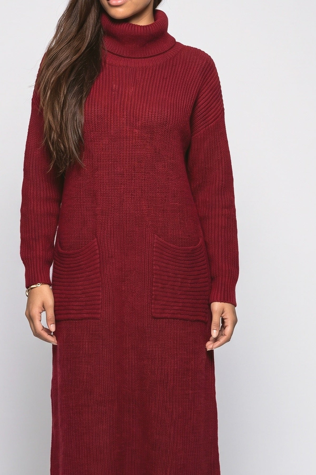 Turtleneck Sweater Dress, fabric detail