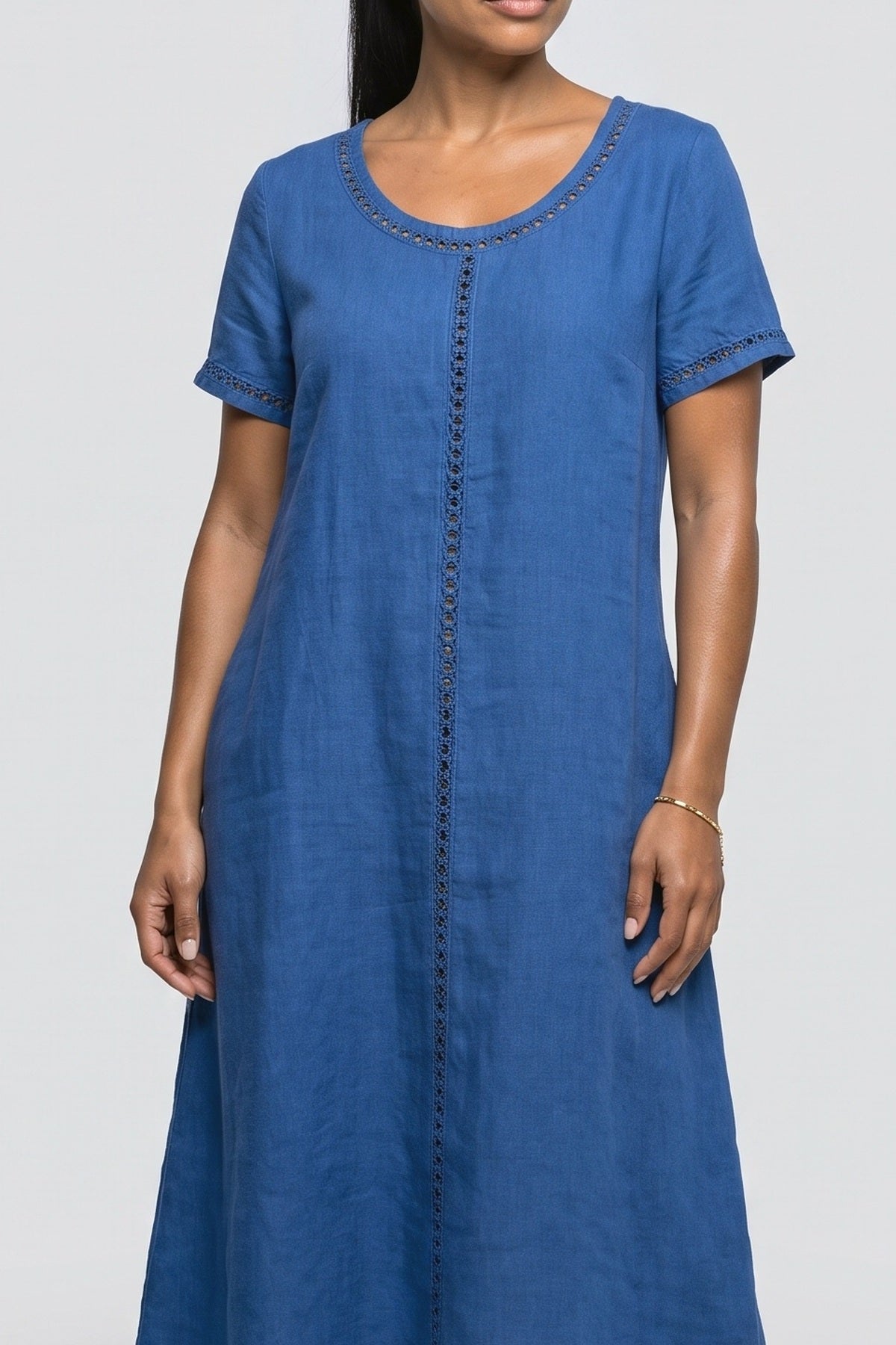 Linen Midi Dress, fabric detail