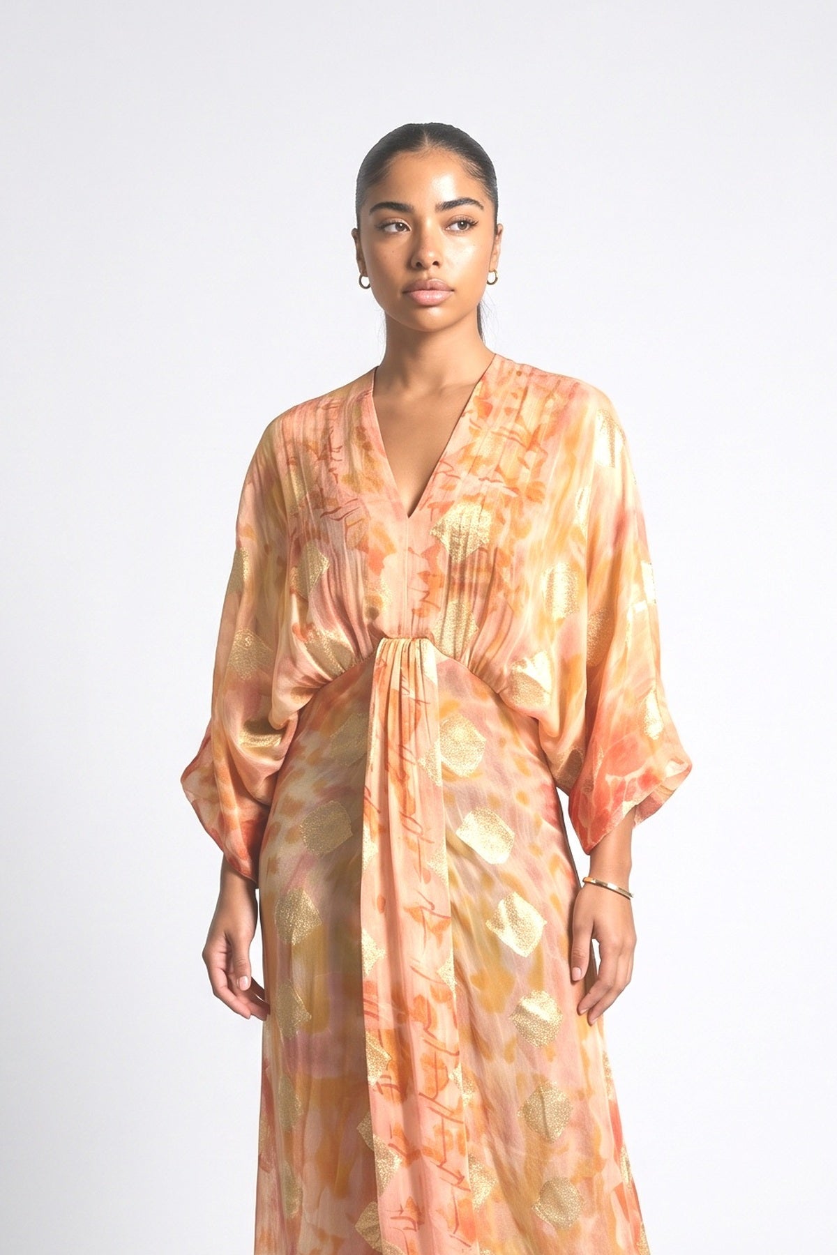 Kimono-Style Printed Dress-3, fabric detail