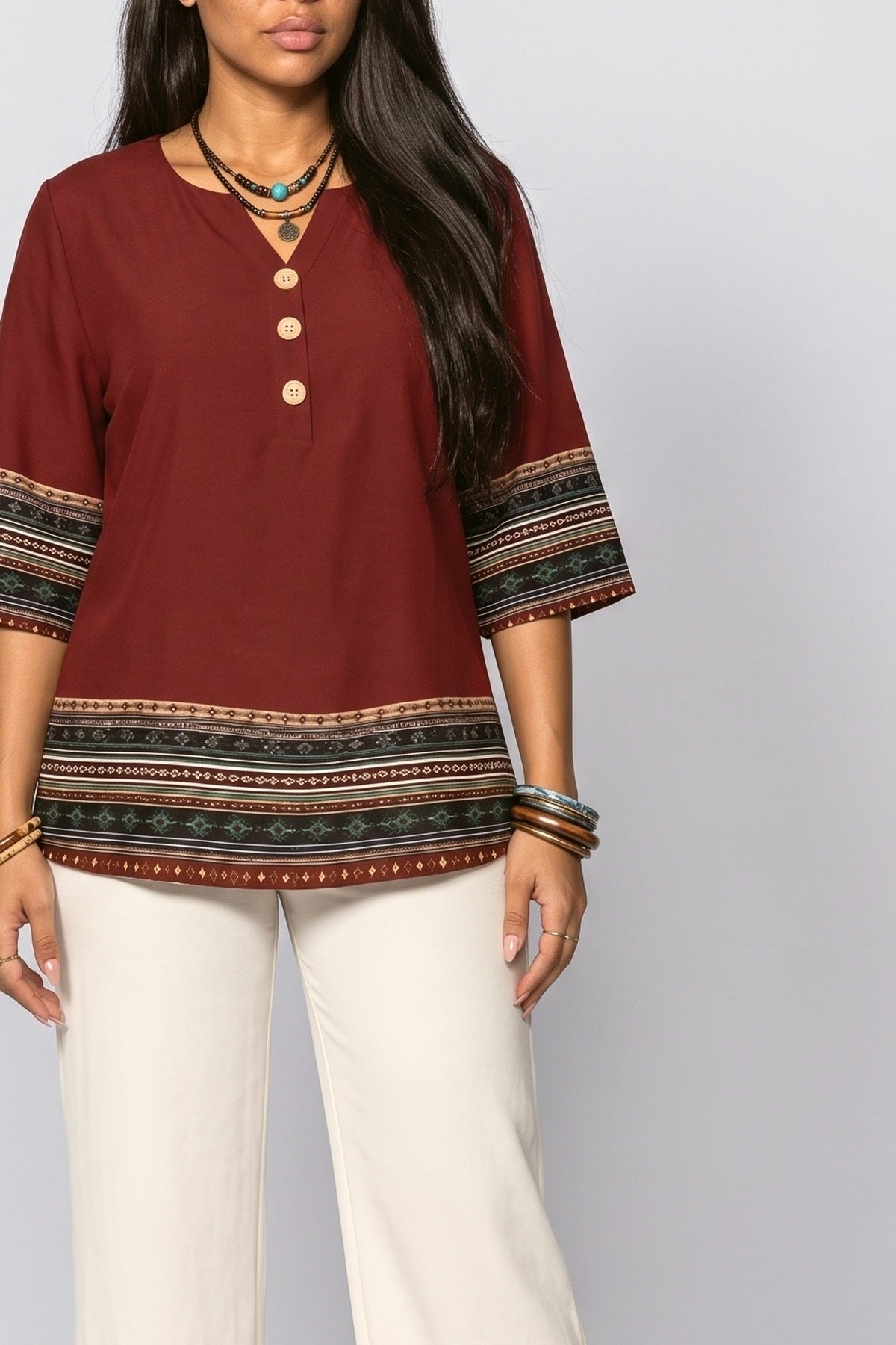 V-Neck Blouse, fabric detail