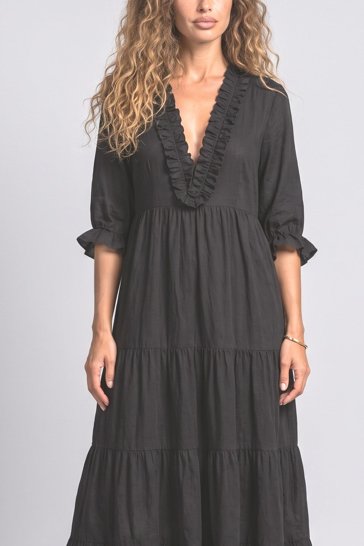 Tiered Maxi Dress, fabric detail