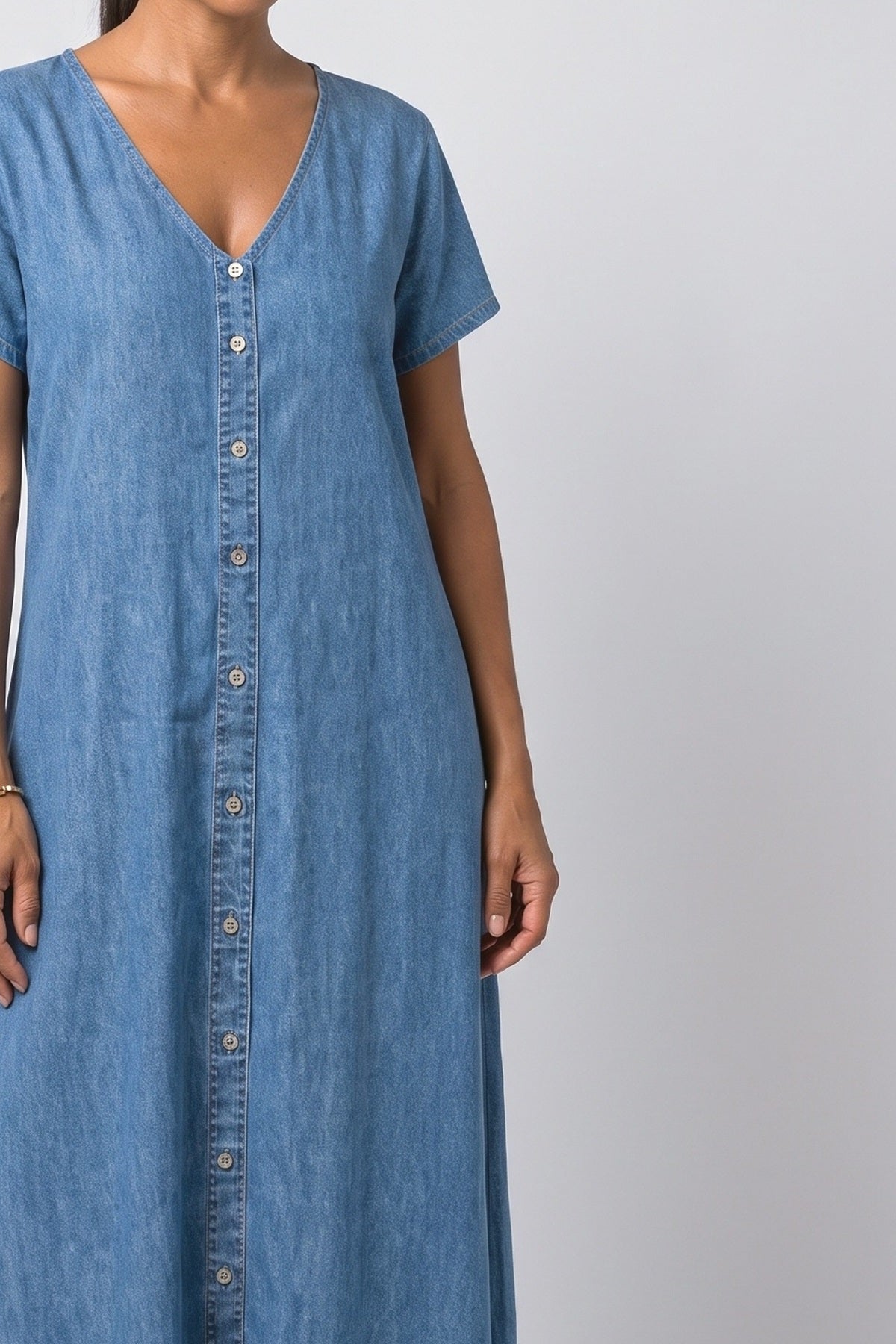 Blue Oversized Summer Dress, fabric detail