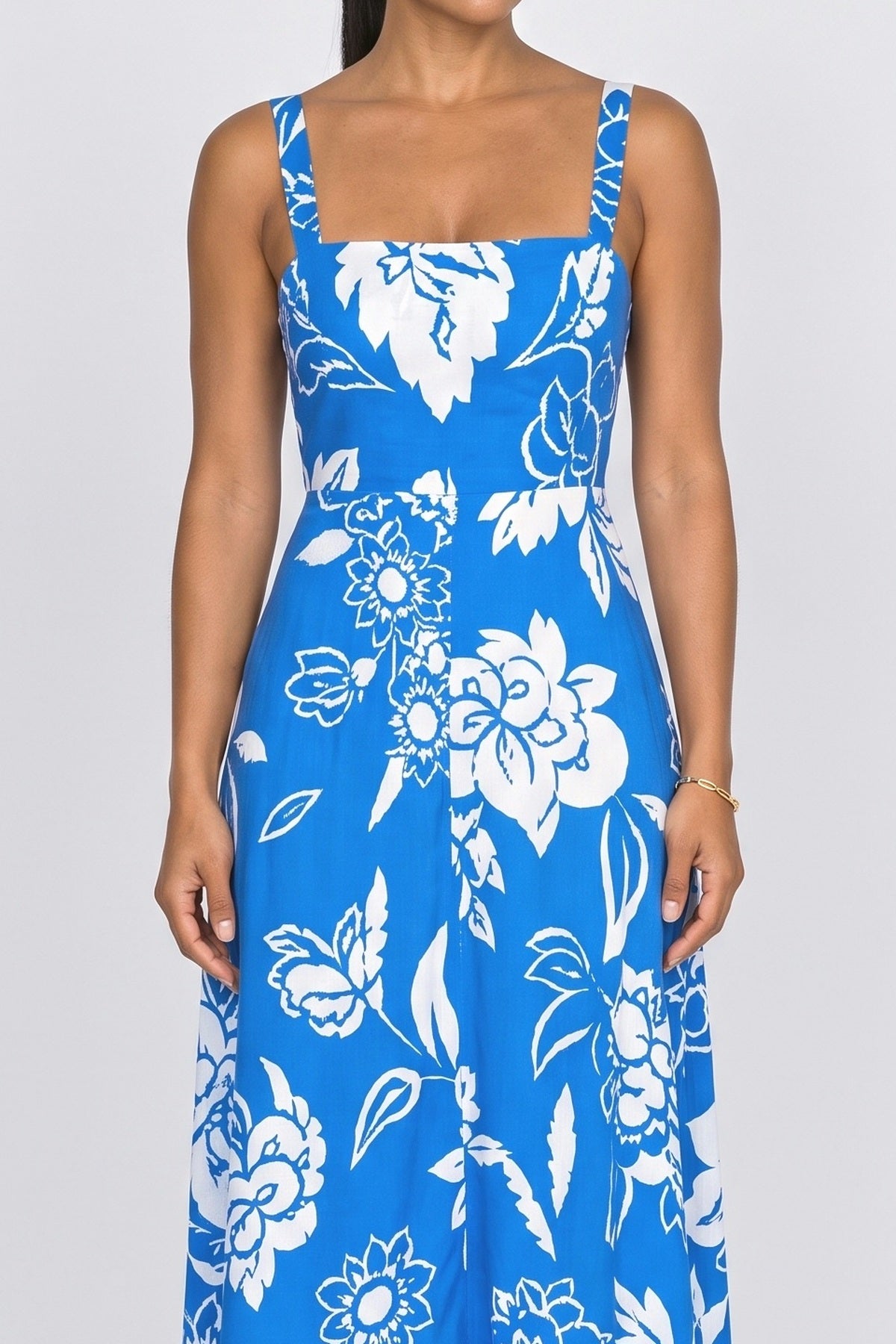 Floral Midi Dress, fabric detail