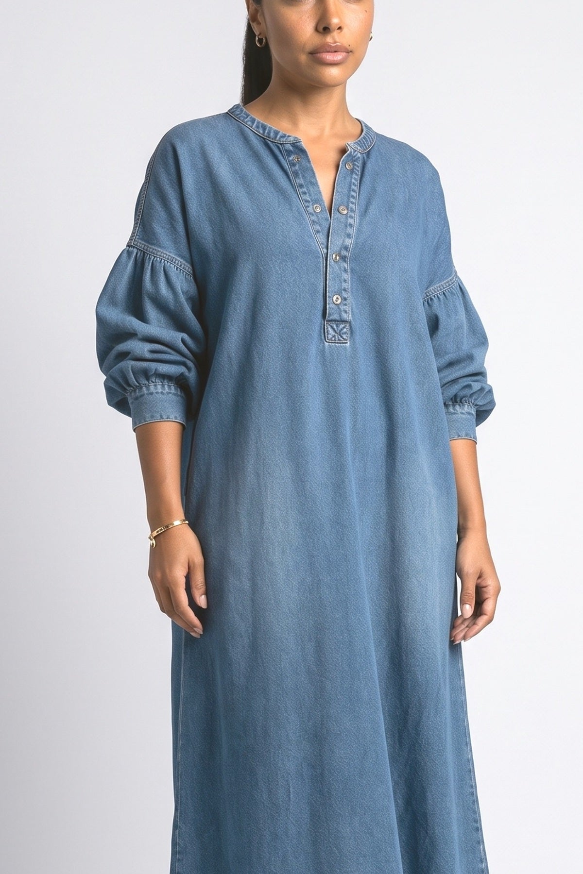 Blue Maxi Dress, fabric detail
