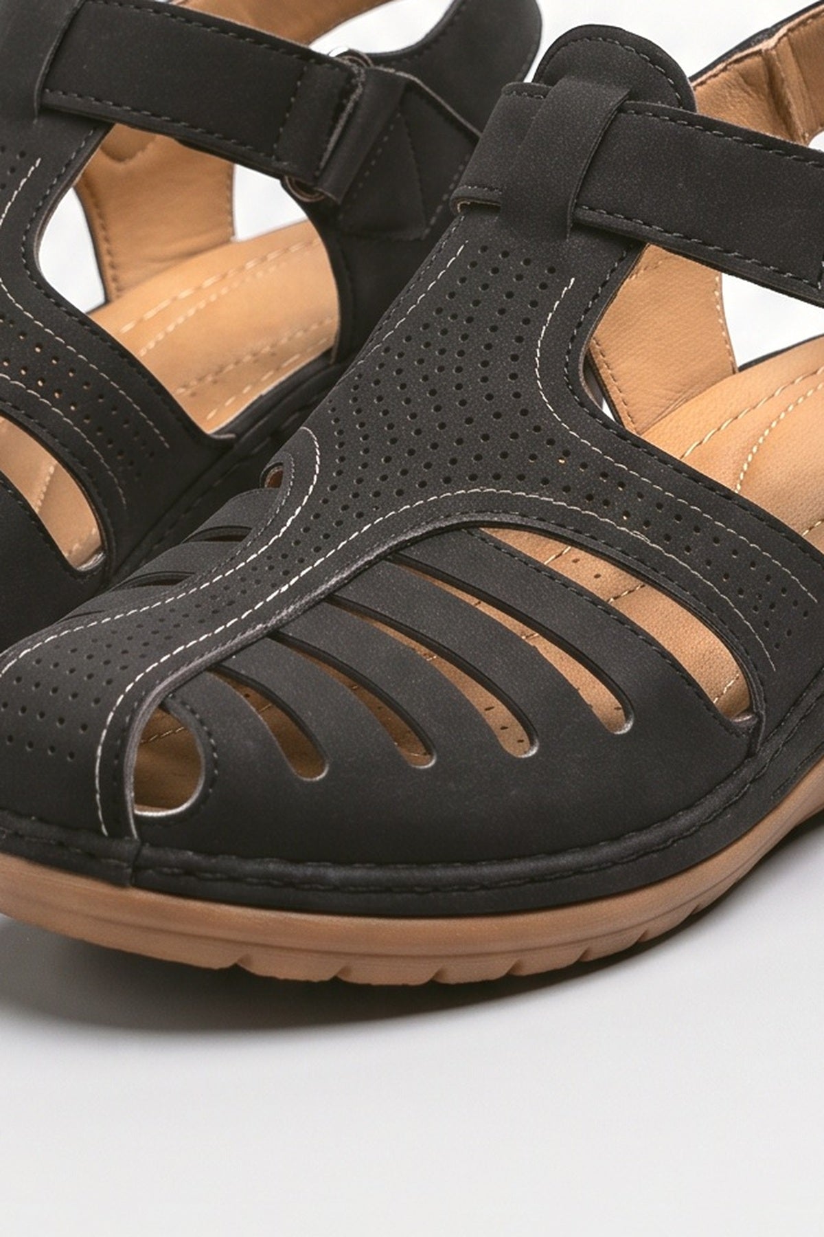 Cutout Platform Sandals, fabric detail