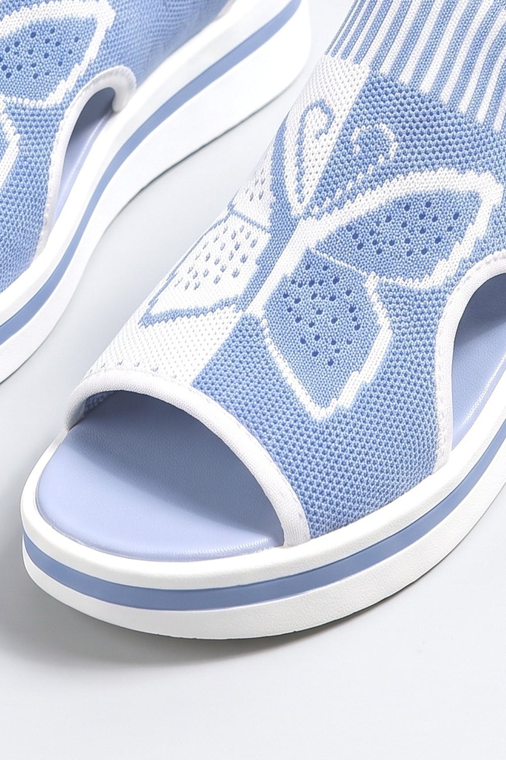 Knit Platform Sandals, fabric detail