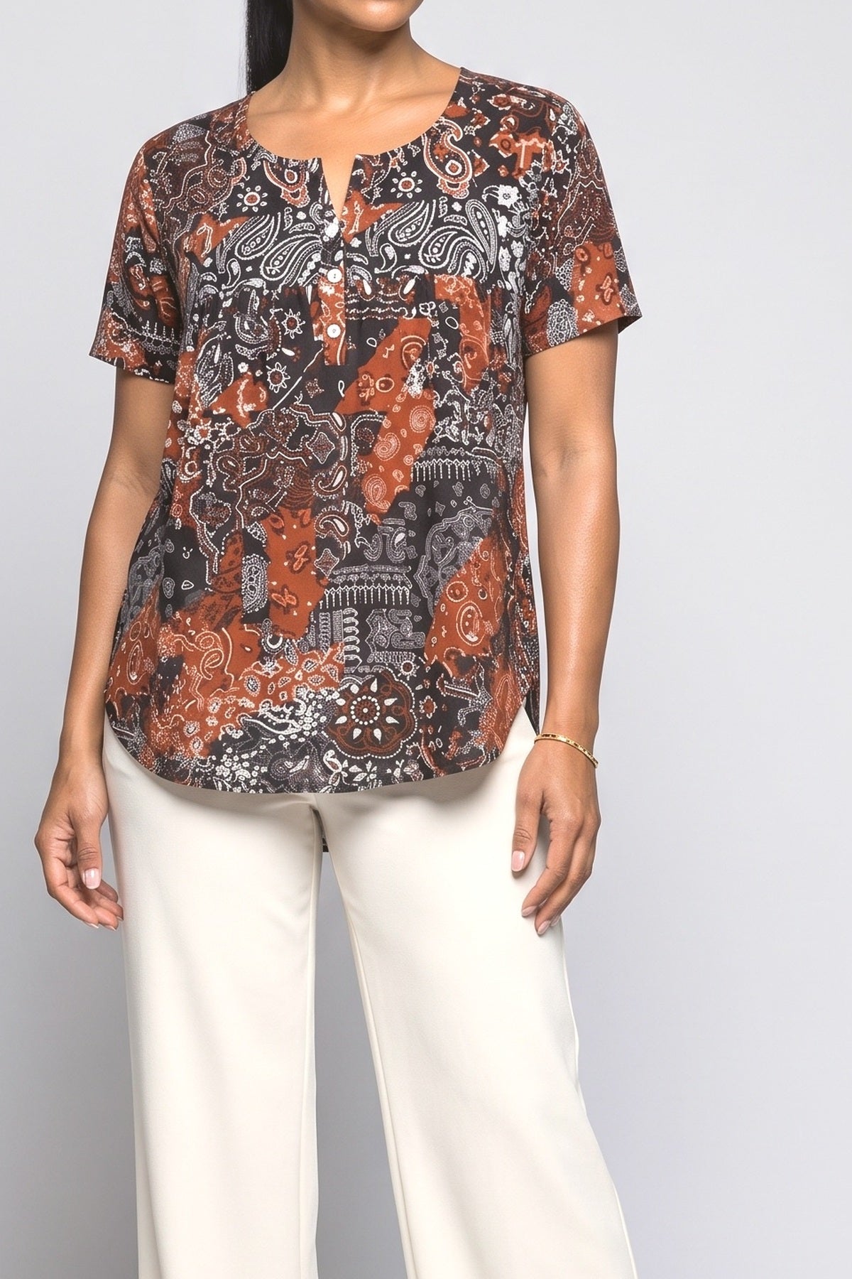 V-Neck Blouse, fabric detail